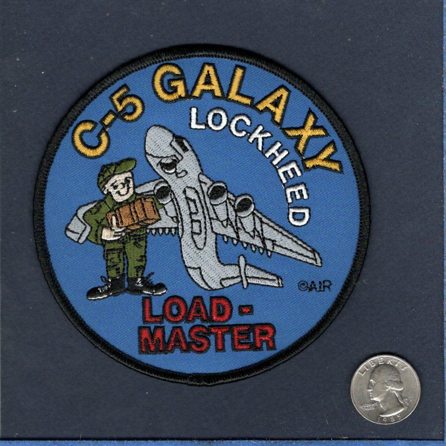 C-5 GALAXY LM Loadmaster USAF ANG Lockheed MAS AS  Squadron Crew Jacket Patch