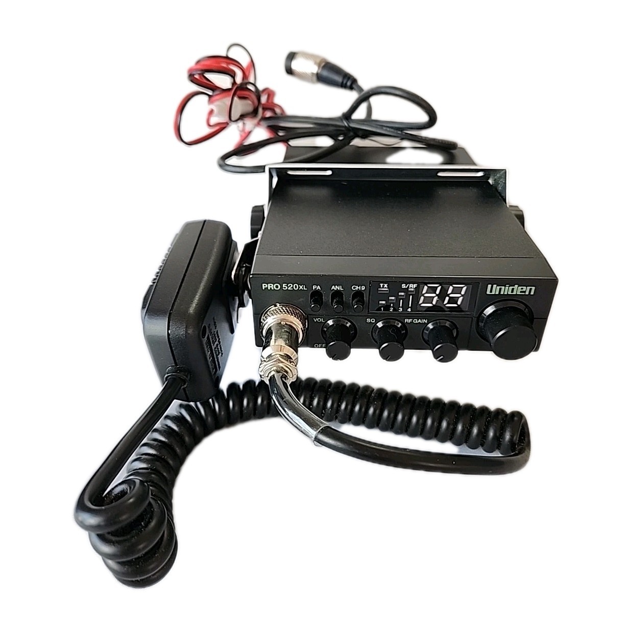 Uniden PRO520XL 40-Channel CB Mobile Radio Black w/Mic, Power Cord, Bracket EUC