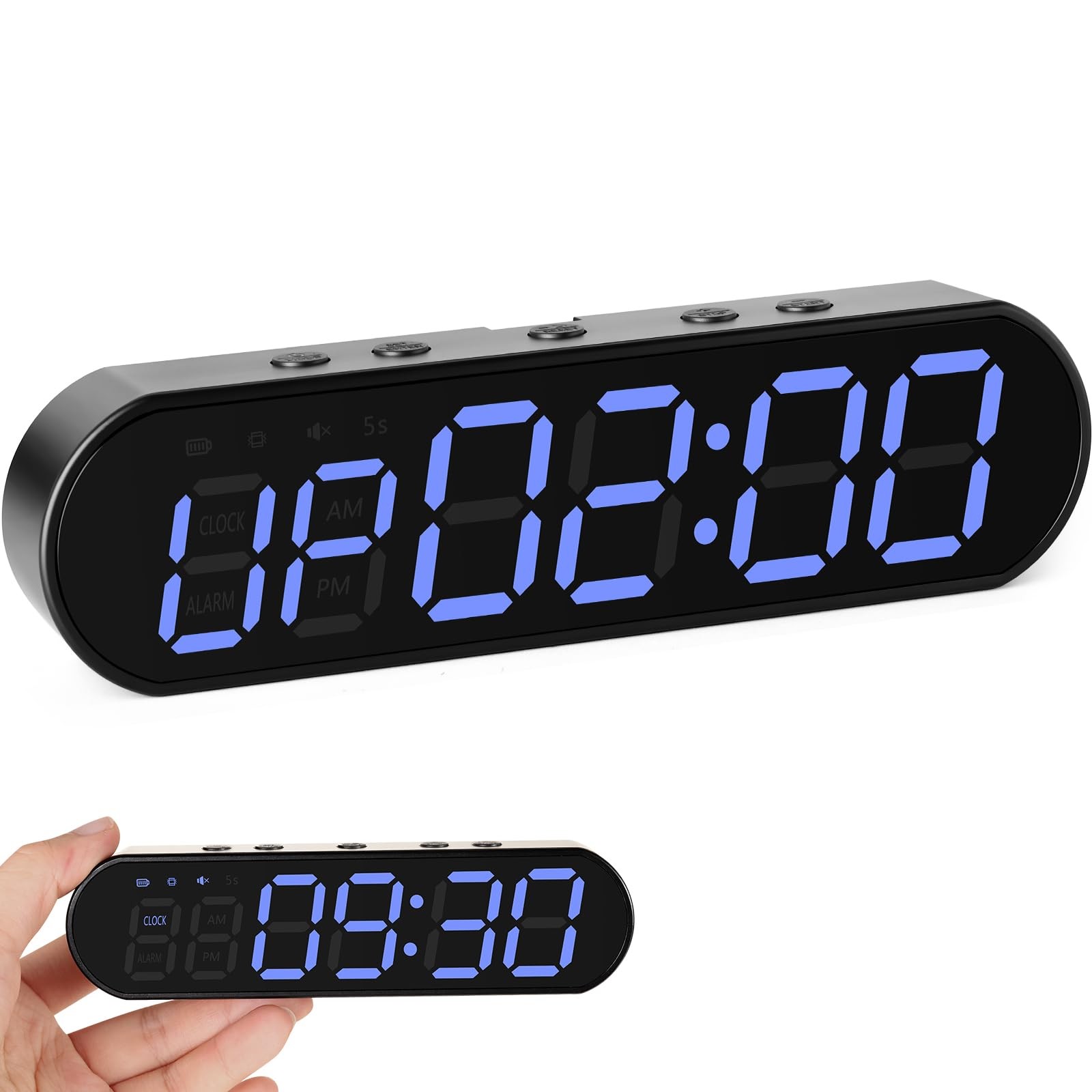 Gym Timer Clock for Home Gym - Portable Workout Timer with 7 Ready-to-Use Mod...