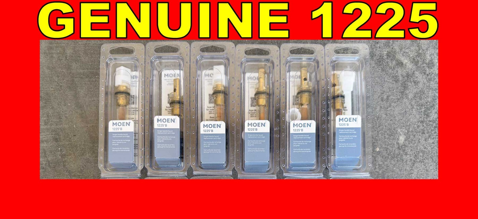 NEW! 6 GENUINE MOEN 1225 1225B Single Handle OEM Cartridge 12801 MADE IN USA!