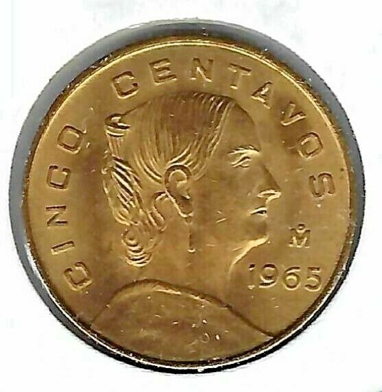 1965 Mexico Uncirculated Five Centavo Coin