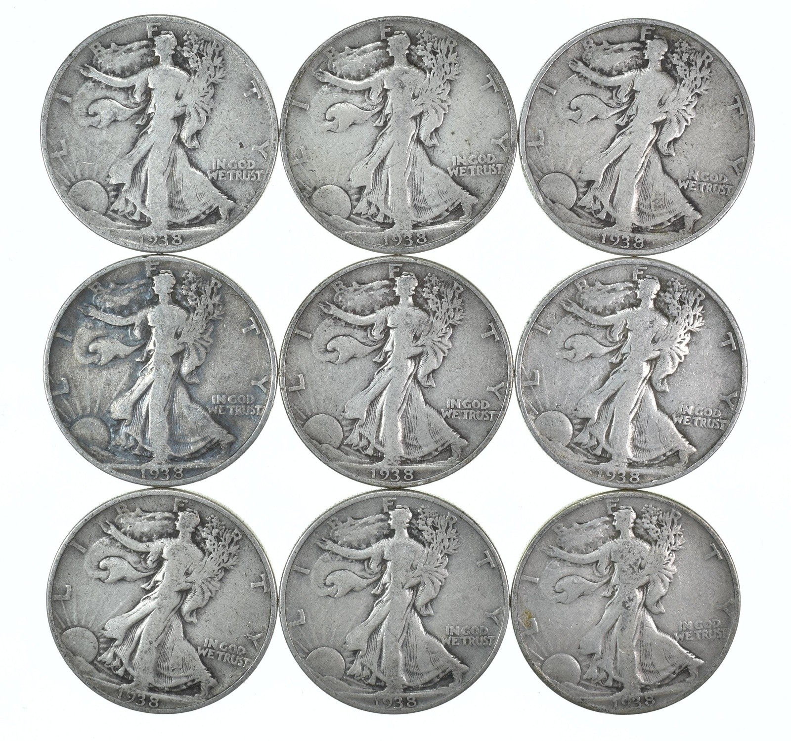 1938-P Walking Liberty Half Dollar CIRC VG+ 90% Silver