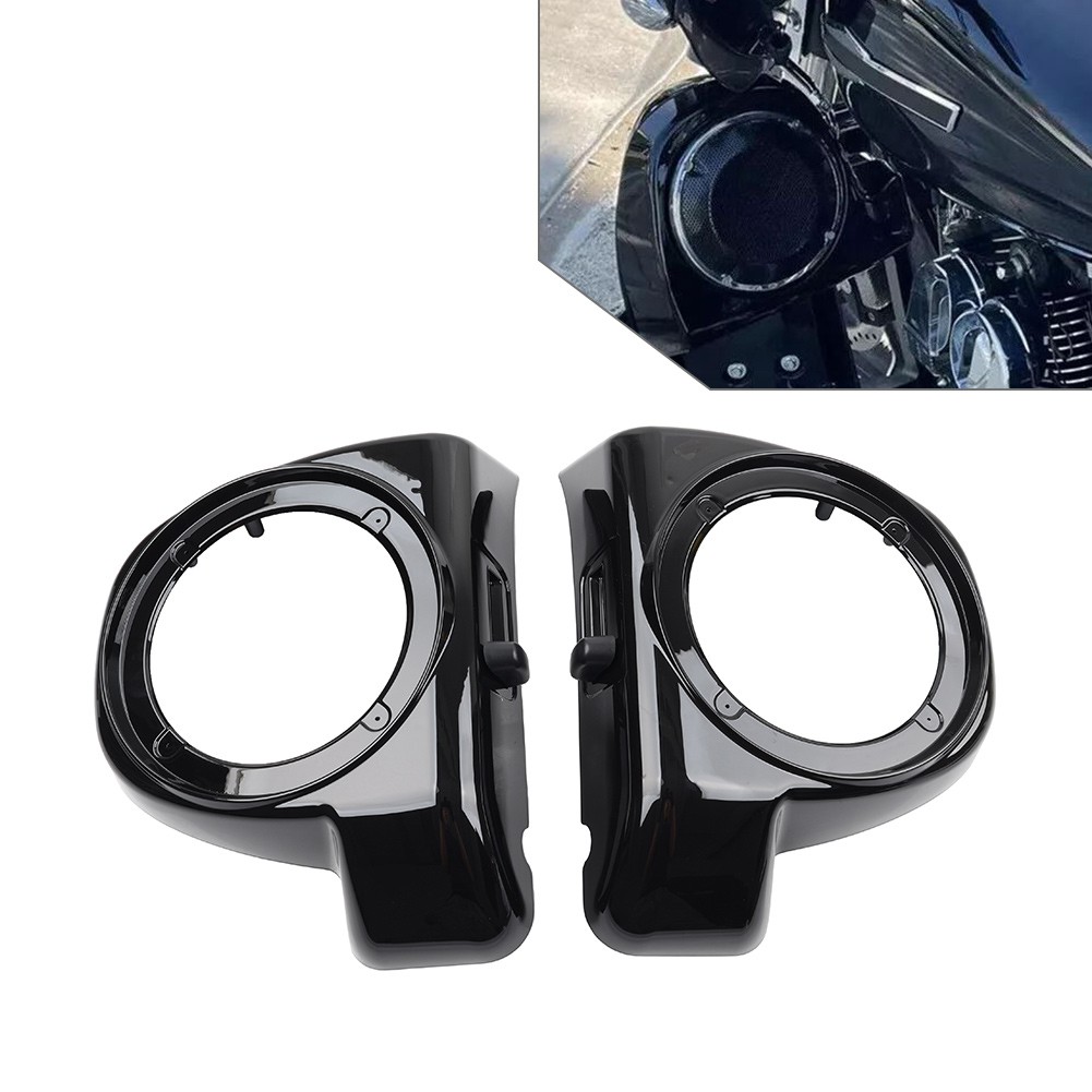 Black Lower Vented Fairing 6.5''Speaker Boxes Pods For Harley Touring FLHX 14-23