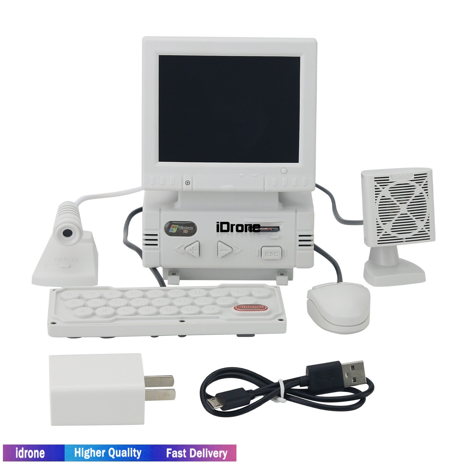 DIY Retro Mini Computer-design Game Console Support AV Input HD 3.5'' LCD Screen