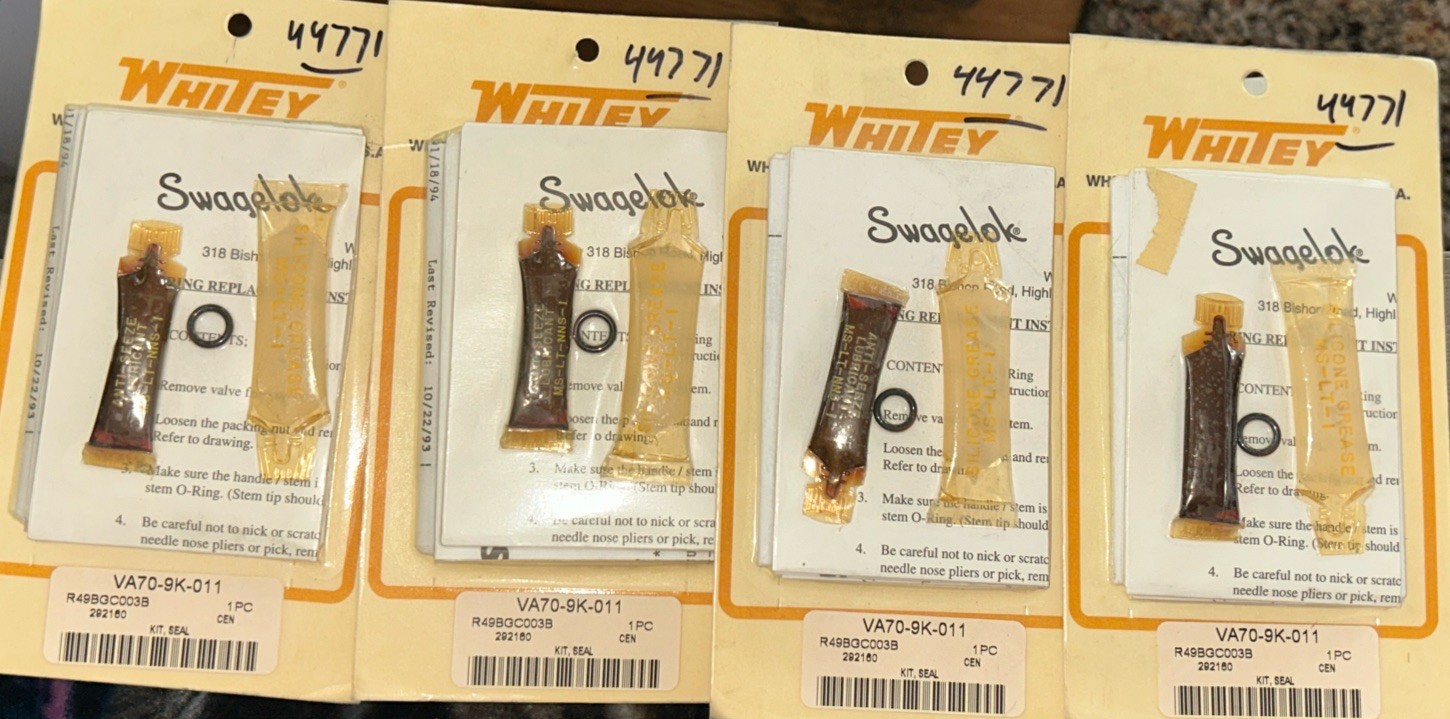 *QTY 4* Swagelok, VA70-9K-011 Seal Kit 25P Regulators. New In Sealed Package. 4B