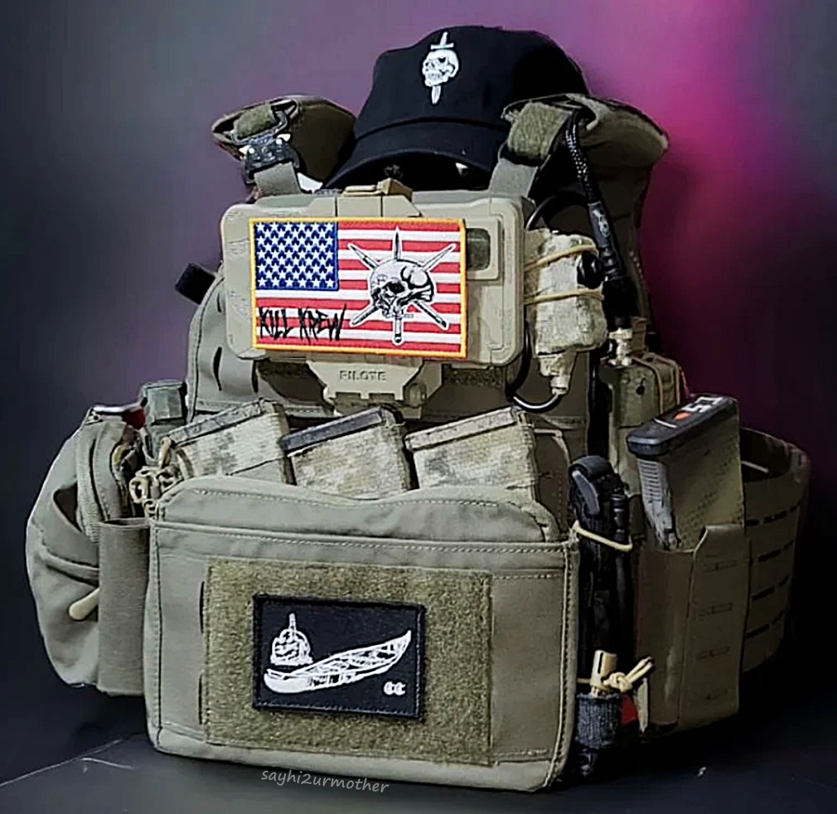 AUTHENTIC TEAM ROOM DESIGN KILL KREW FLAG PATCH FOG FORWARD OBSERVATIONS GROUP