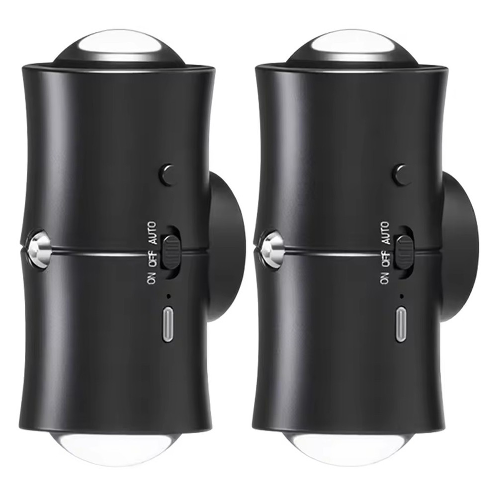 2-Pack Motion Sensor LED Night Light Rechargeable Magnetic Wall Lamp 7 Colors