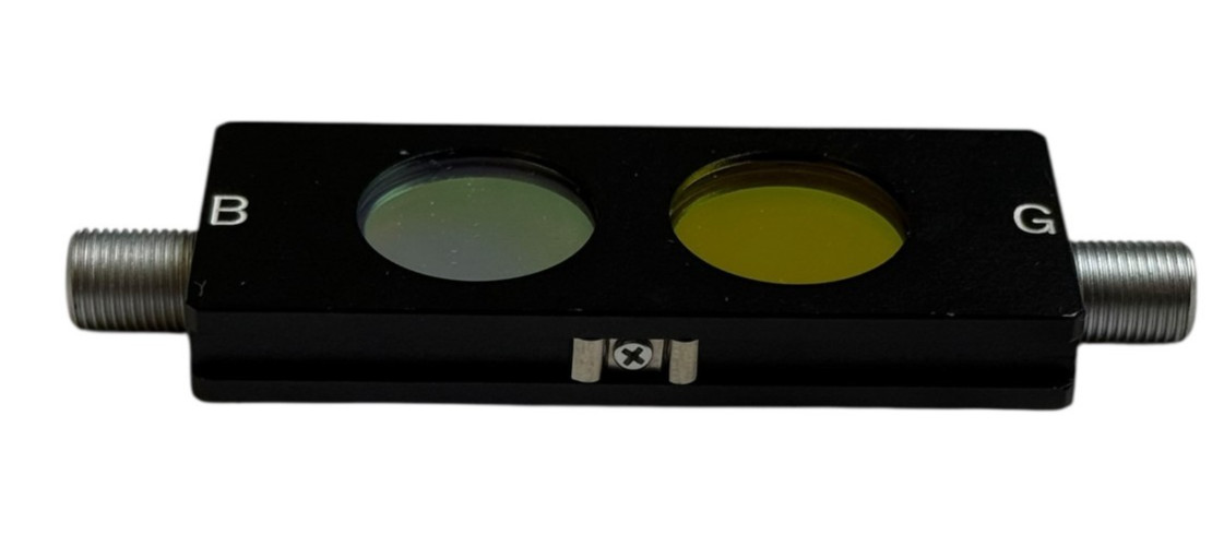 Optical Filter Block Dual Lens Blue Green Threaded Module