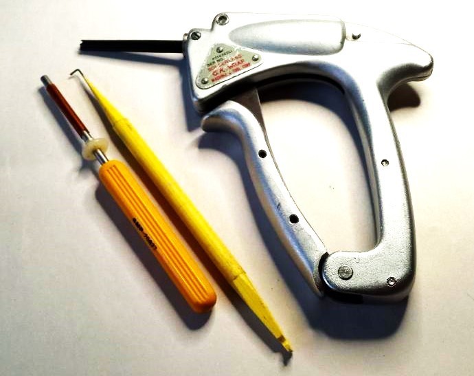 LOT OF 3: BELL SYSTEM- OK SPEED-WRAP TOOL, 20827 UNWRAPPER AND L-HOOK PROBE