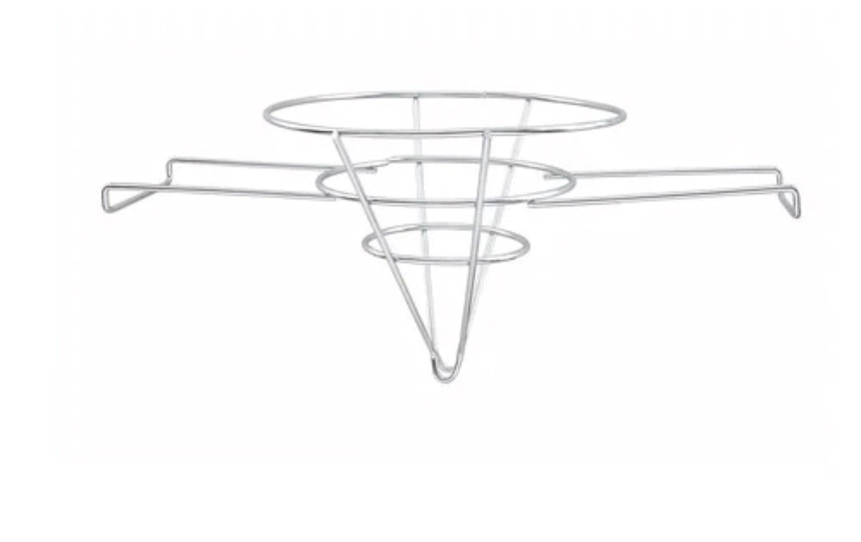 10” Fryer Filter Stand Holder Chrome Plated Steel 2 Handle Winco FF-10 Cone