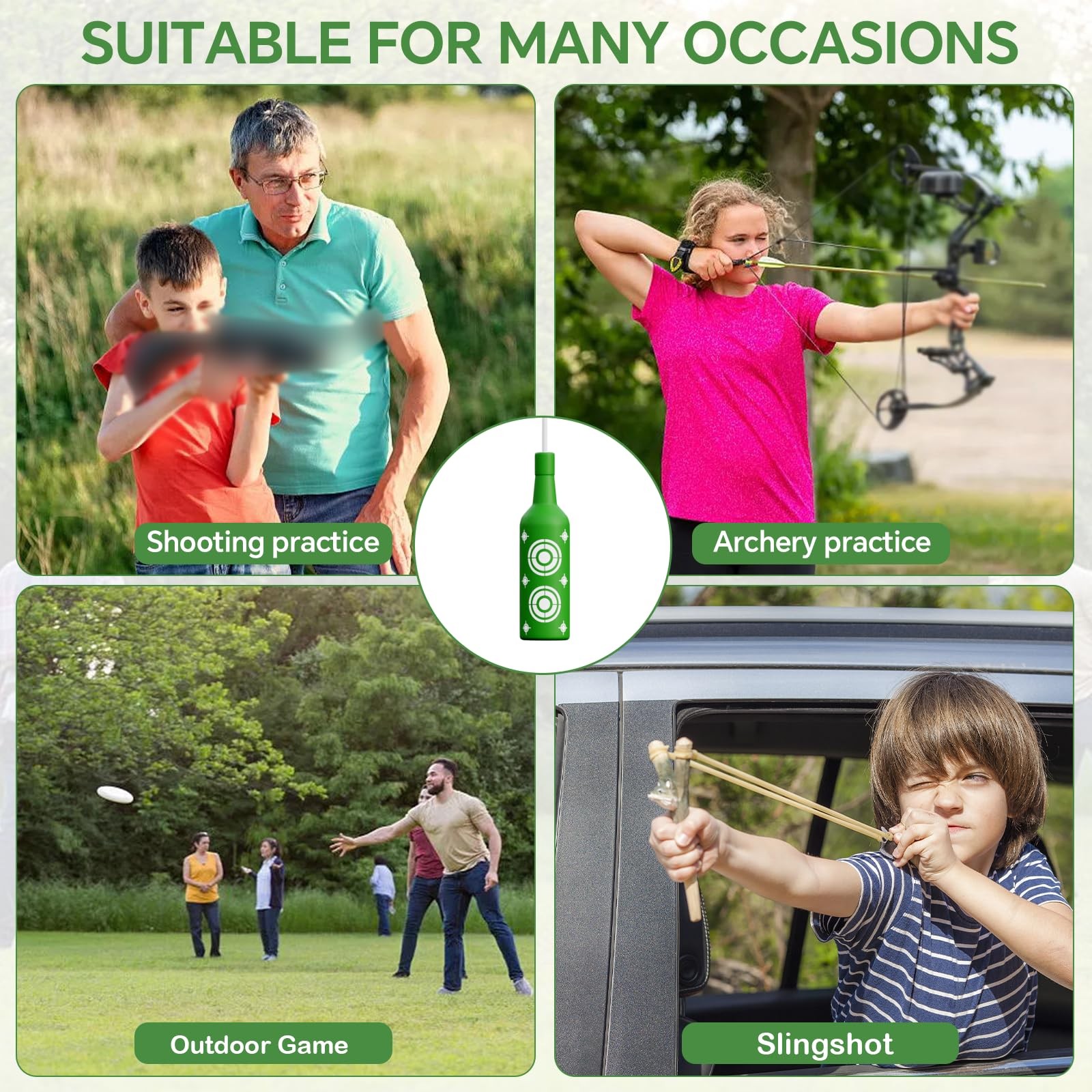 6 Pack Plastic Bottles Shooting Targets, Resetting Targets for Shooting Range...