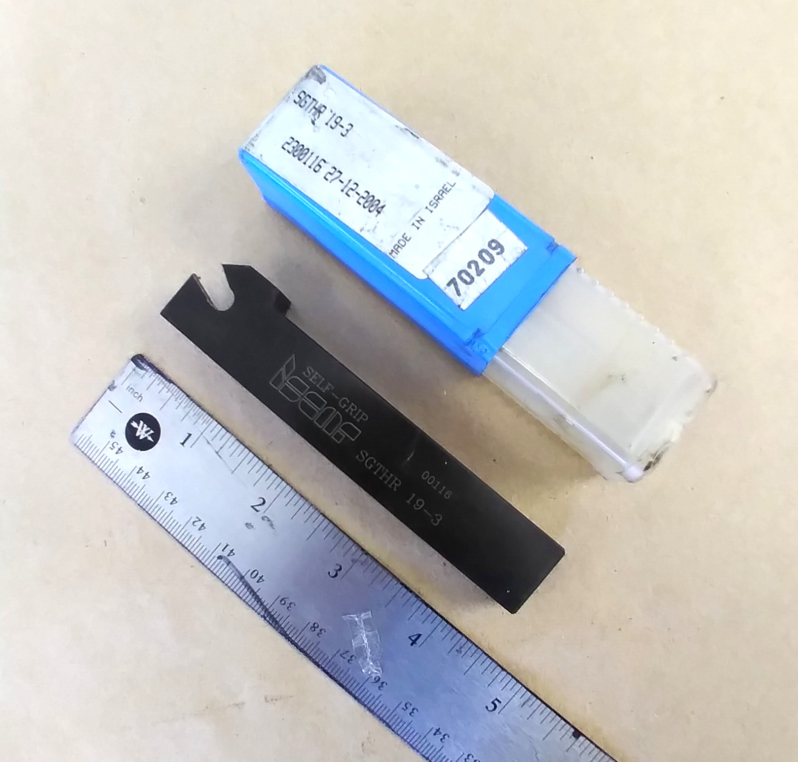 ISCAR SELF-GRIP SGTHR 19-3, GROOVING TOOL HOLDER 00116, 4.33 OAL, ITEM A