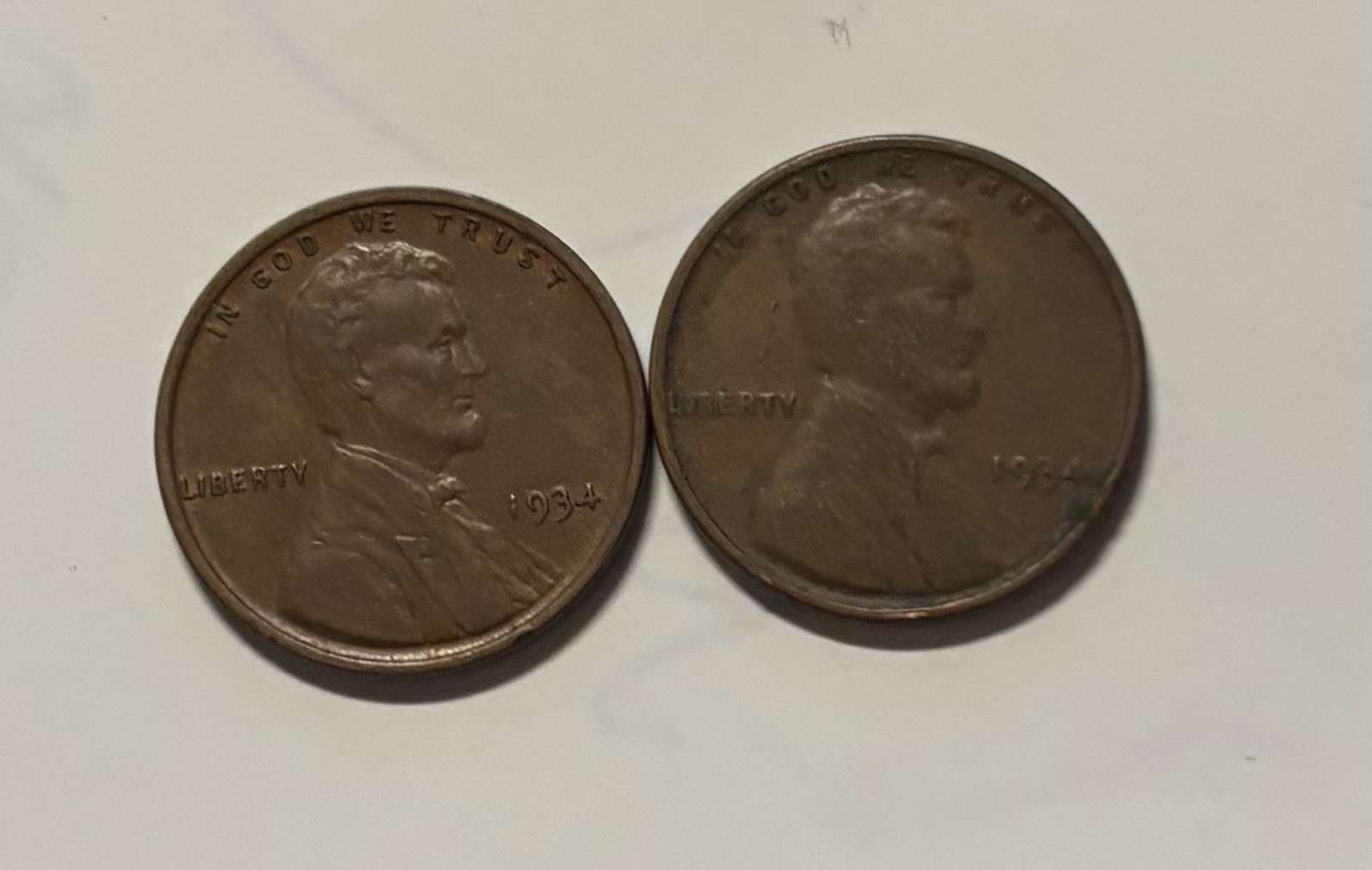 US Coins  1934-P Lincoln Cent (2 Coins) Circulated