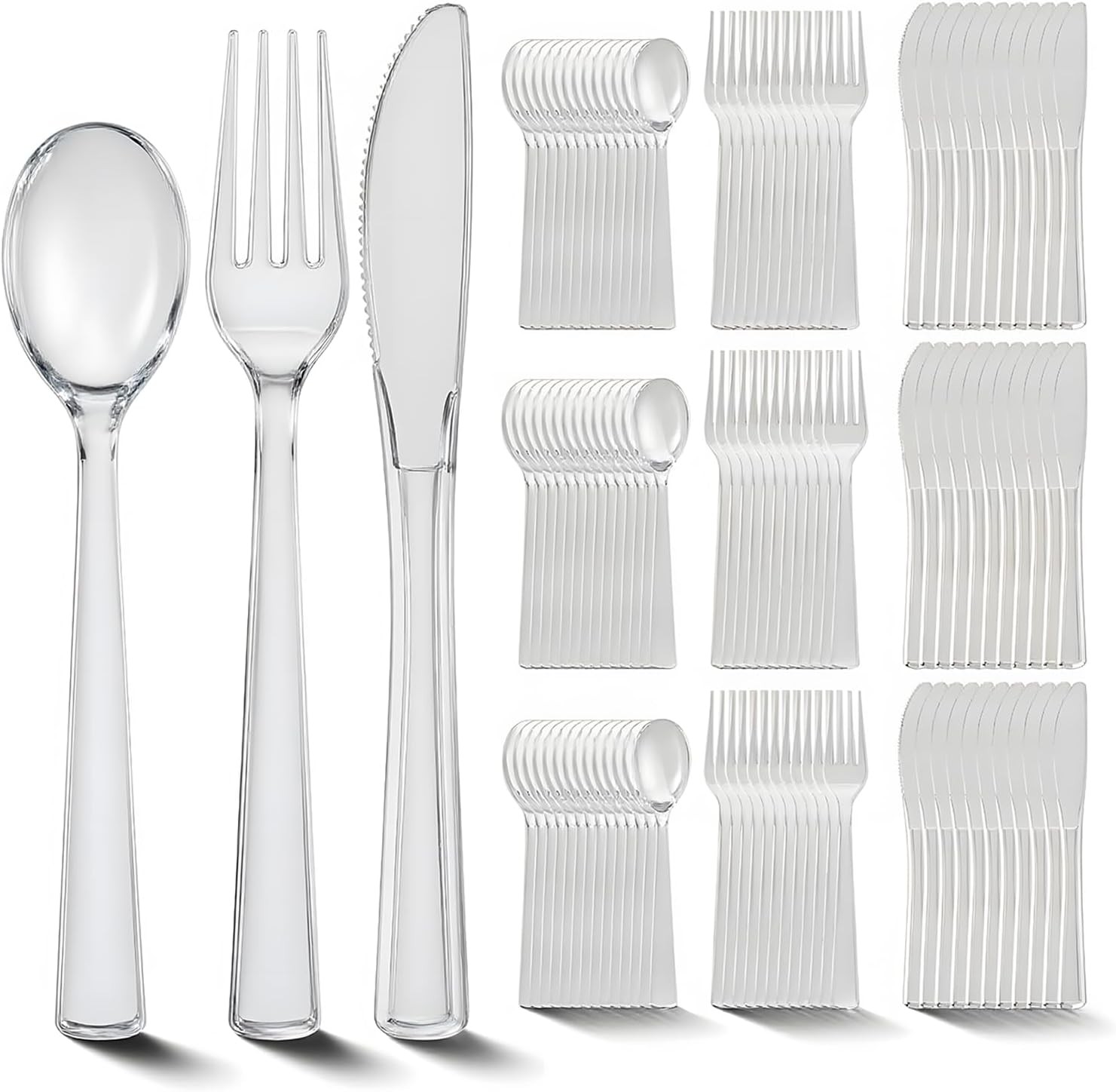EI Clear Plastic Sierware, Plastic Forks and Spoons, Plastic Sierware