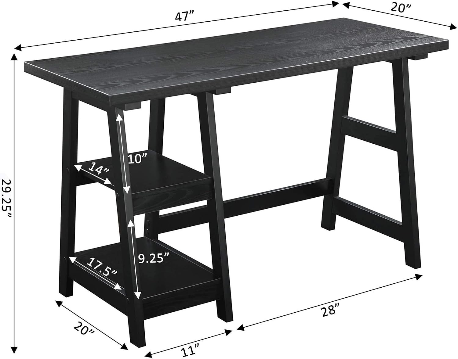 Trestle Desk, Black