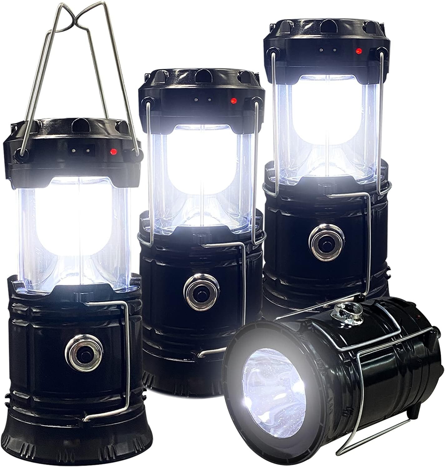 Linterna LED portátil plegable para camping, ligera, impermeable, solar, recarga