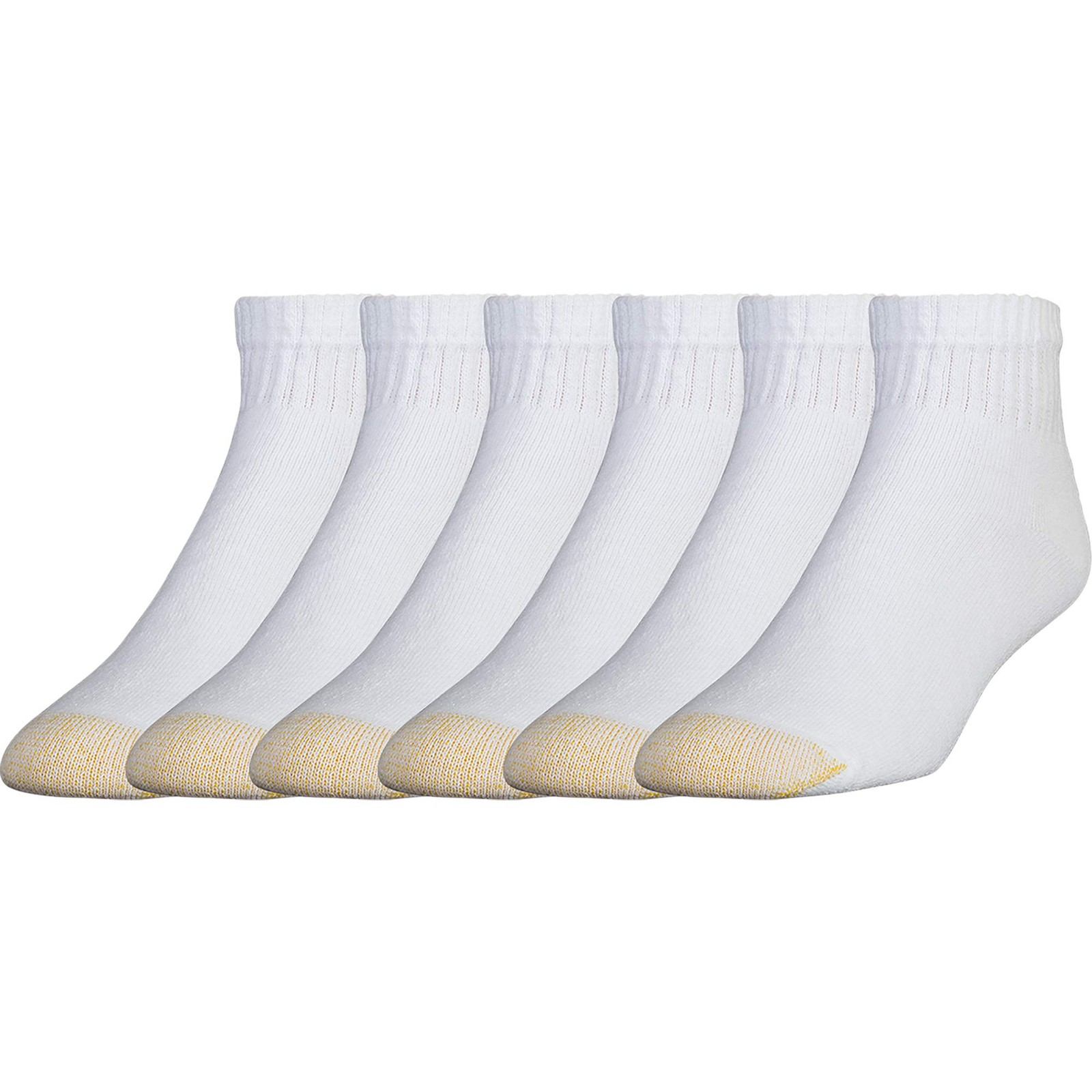 Goldtoe Men's 656P Cotton Ankle Athletic Socks, Multipairs, White (6-P