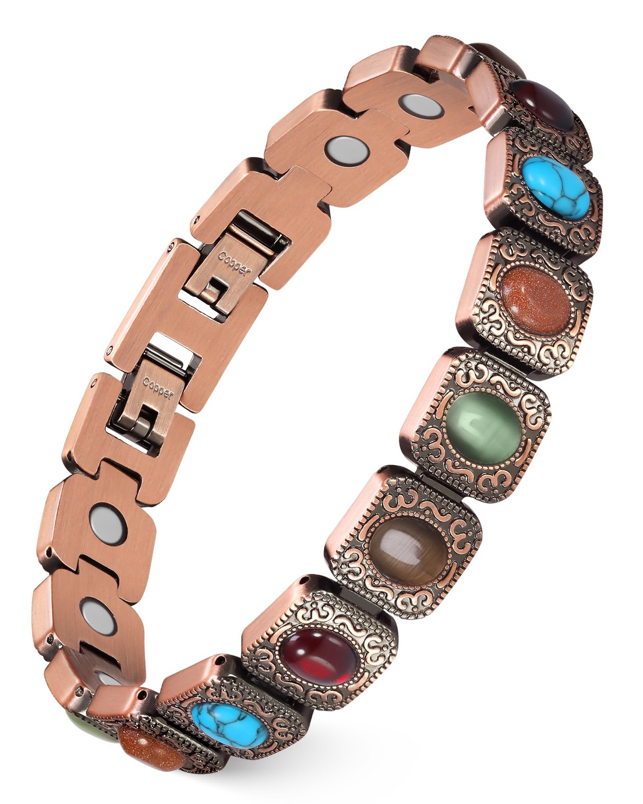 Feraco Pure Copper Bracelets for Women, Ultra 8.66 inches (22 cm),