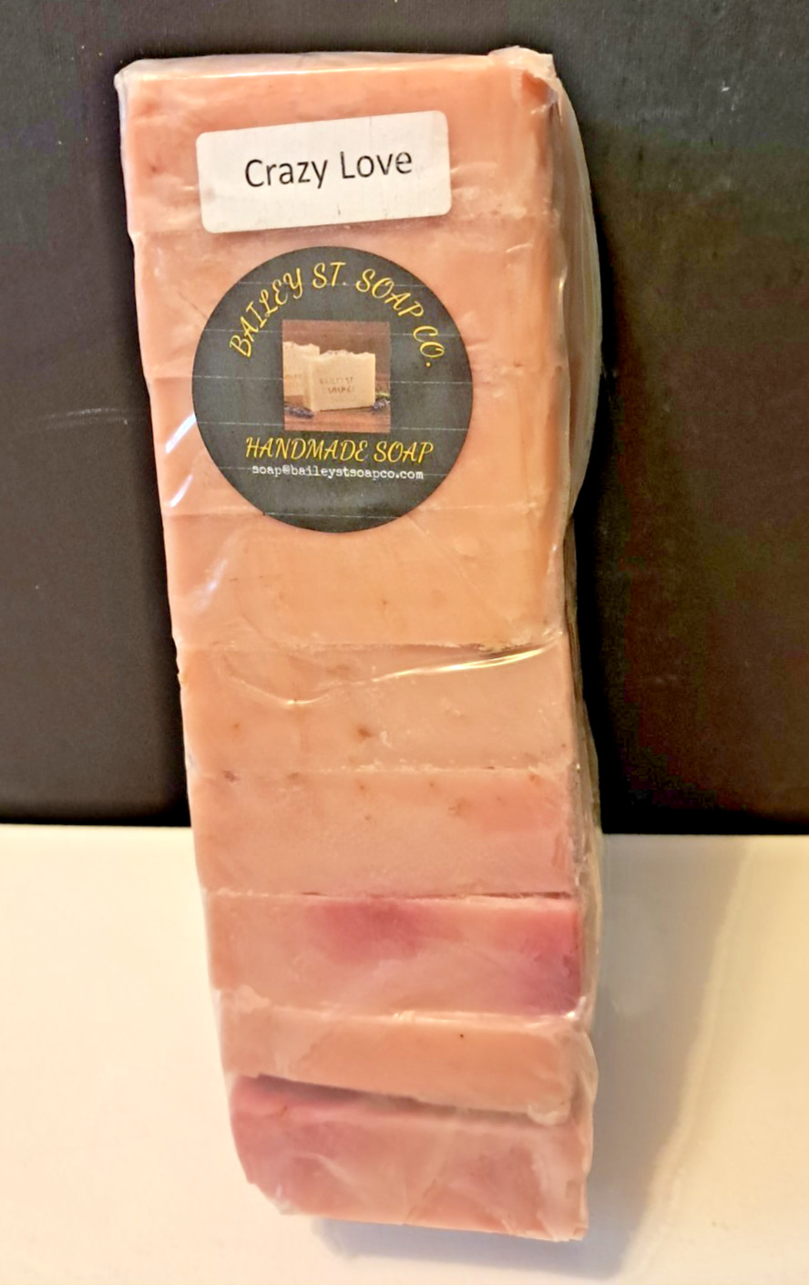 Crazy Love Cold Processed handmade soap loaf,  9 precut bars. Free Shipping