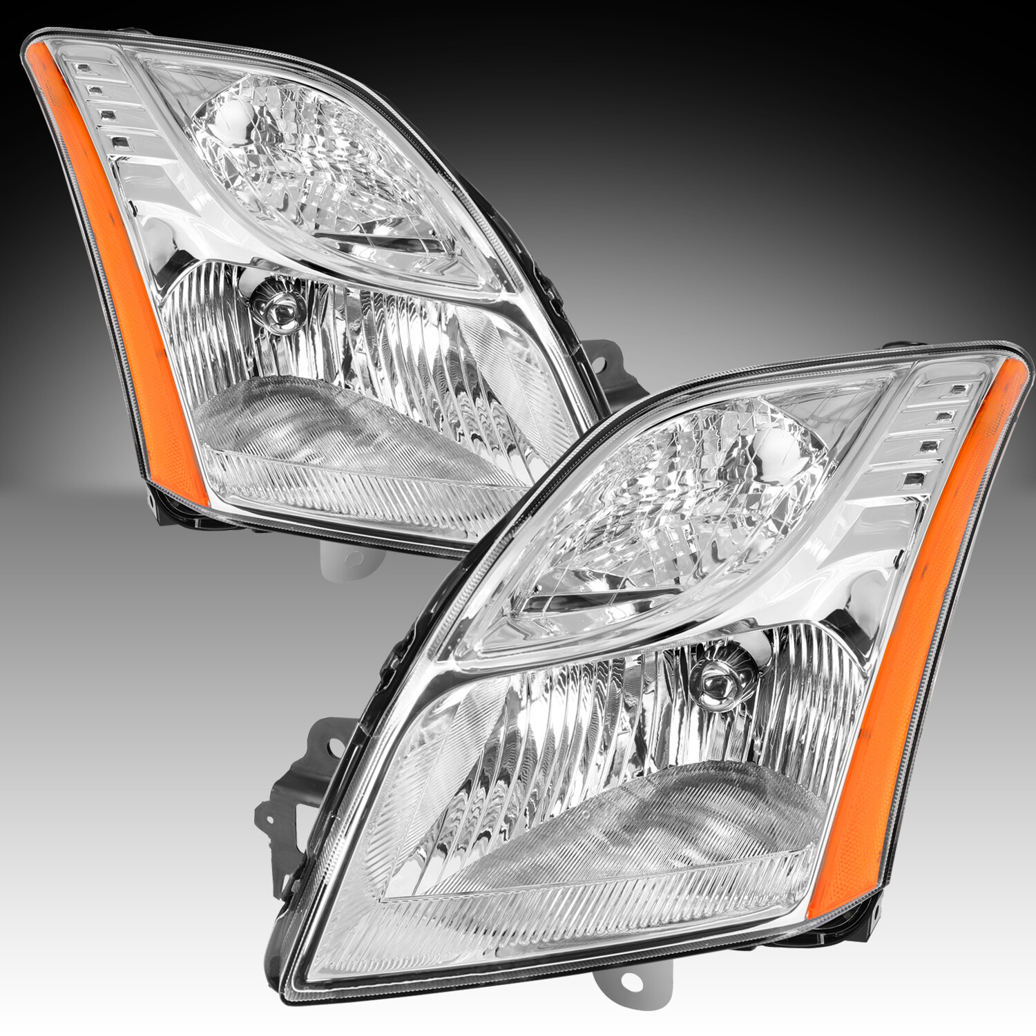 Headlights Assembly For 2010 2011 2012 Nissan Sentra S/SL Chrome Headlamps Pair