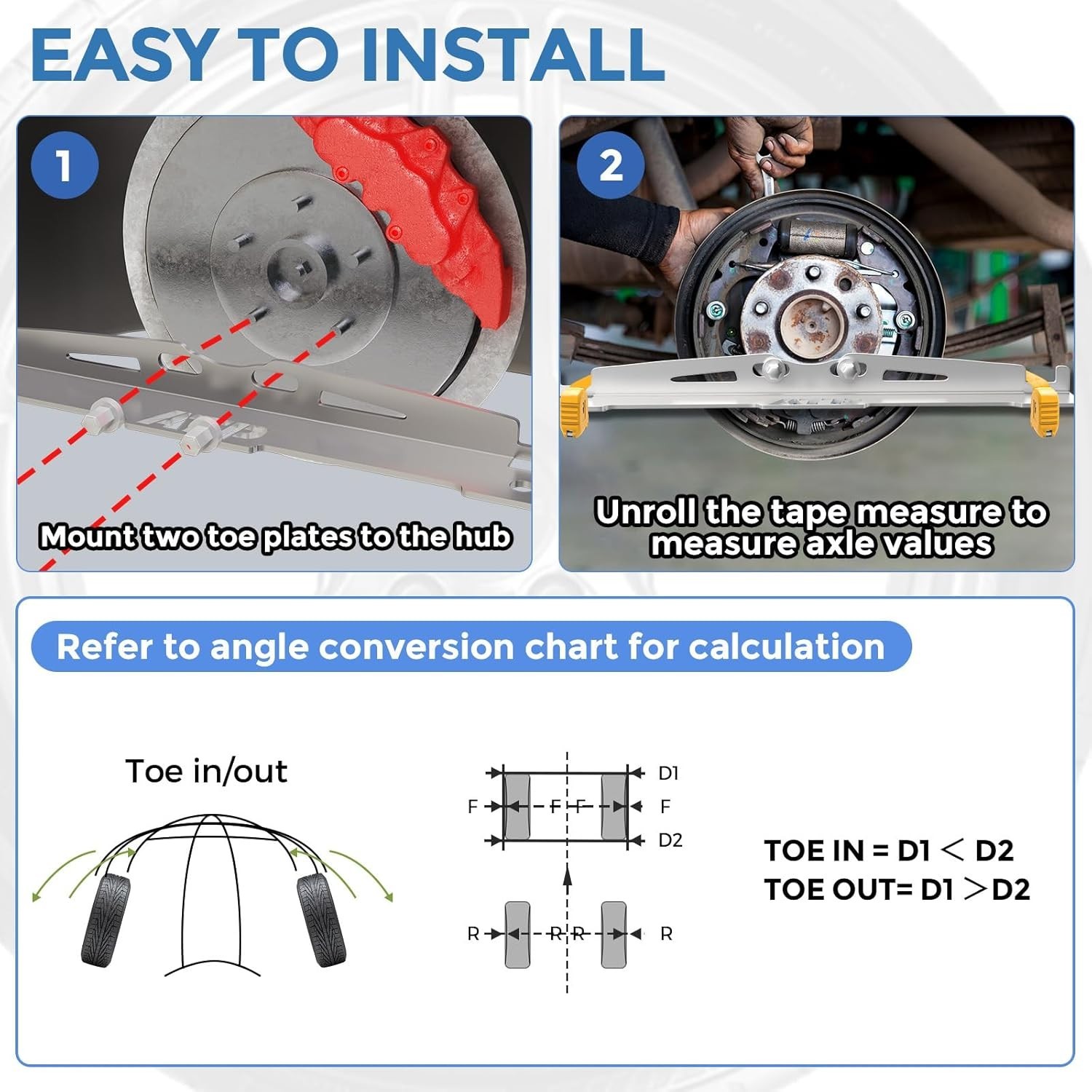 2PCS Wheel Toe Alignment Tool Plates for Car Truck SUV Silver