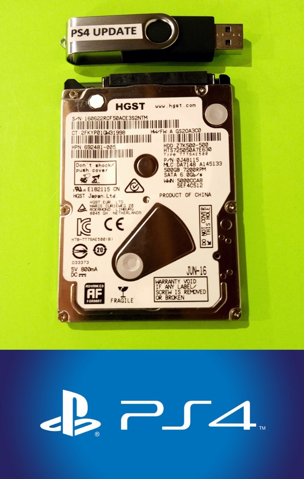 500GB PS4 Original/Slim/PRO Hard Drive w/ PS4 Operating System 13.50 USB Drive