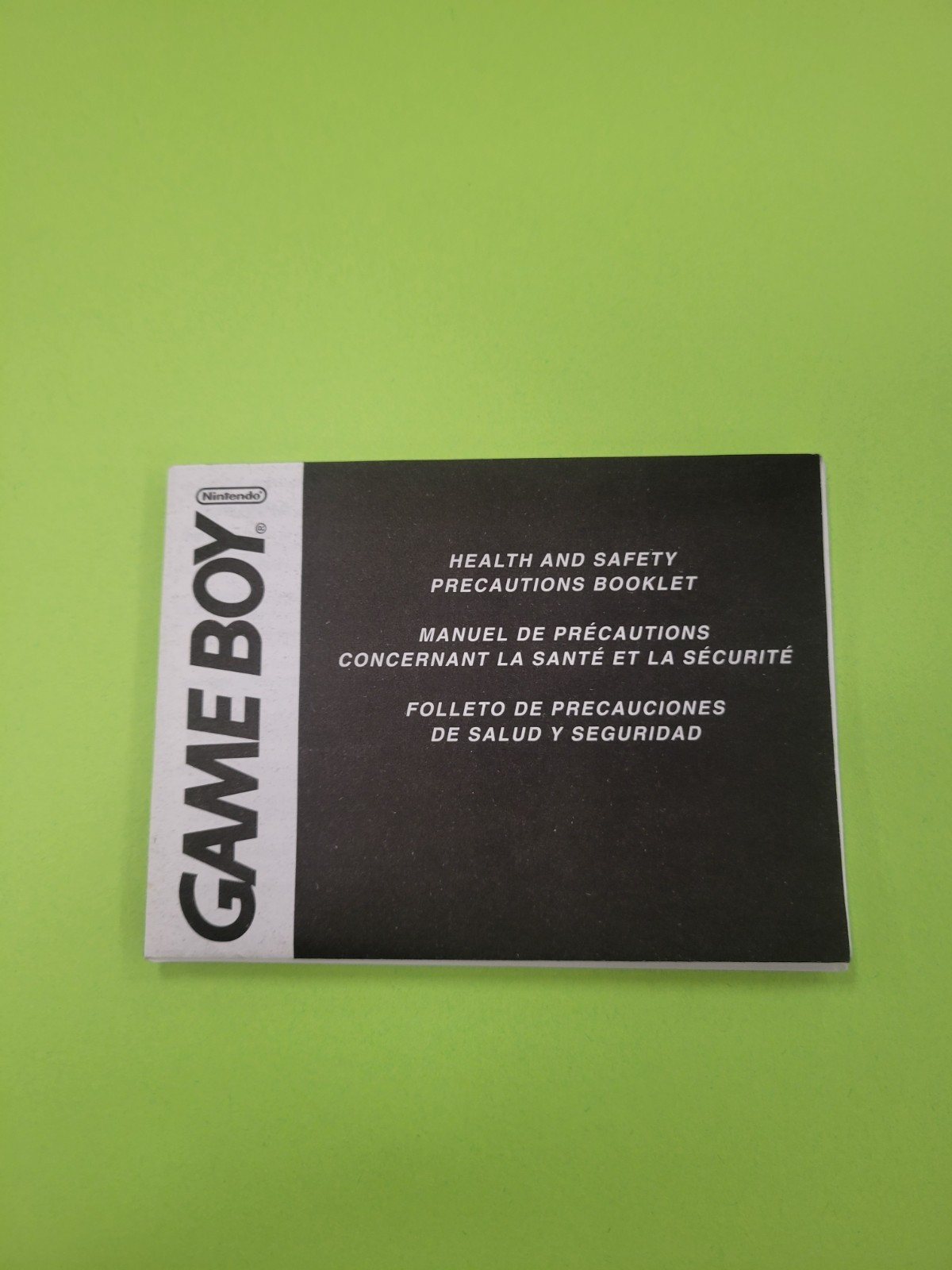 Game Boy Health And Safety Precautions MANUAL ONLY Authentic Original