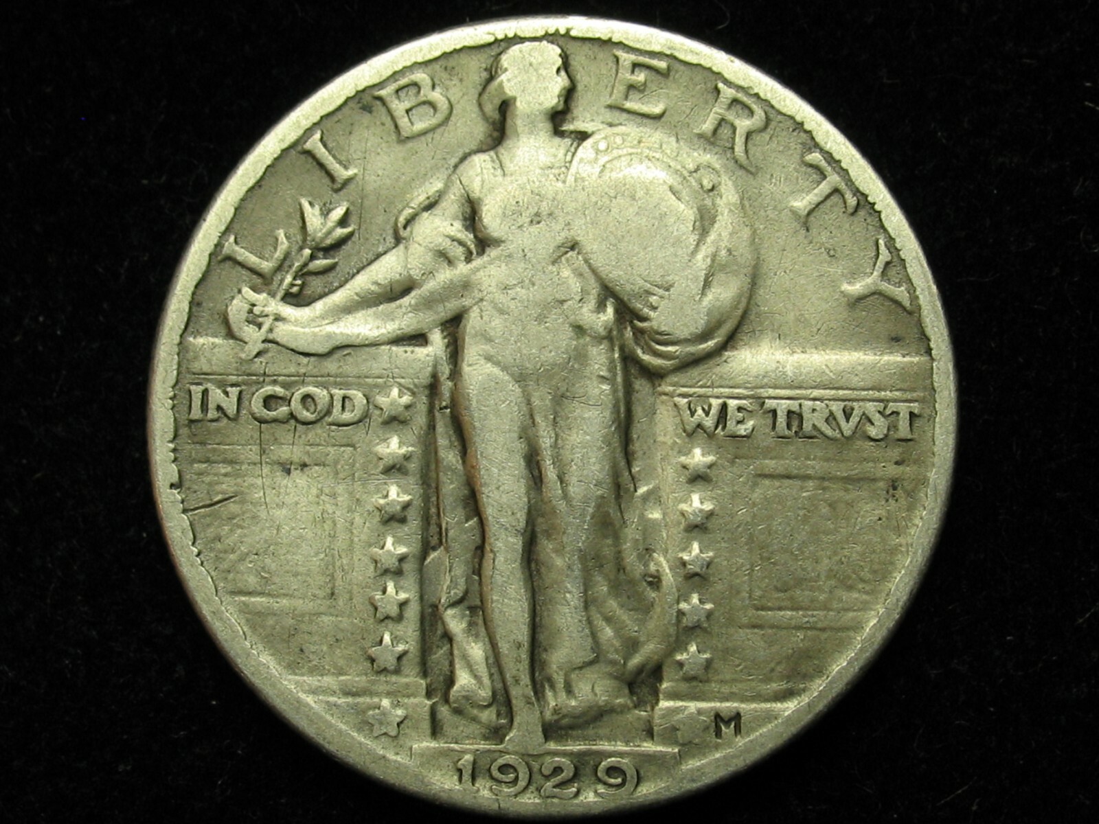 OLD COIN SALE! 90% SILVER XF 1929-P STANDING LIBERTY U.S. QUARTER LOT 203p