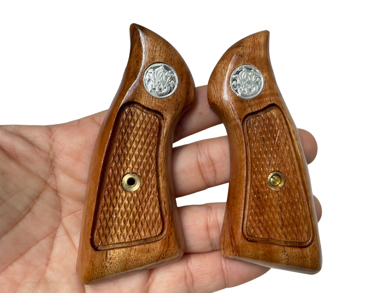 New Classic Panel Hardwood Grip For S&W J Frame Square Butt Checker Handmade