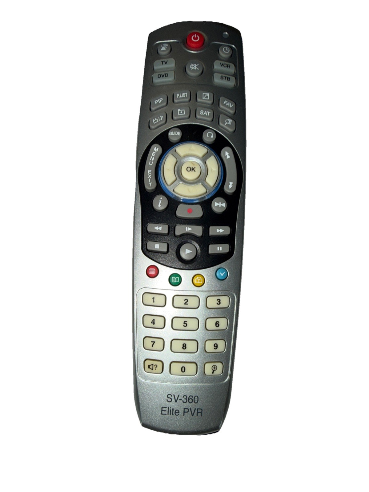 Sonic View SV360 Elite PVR Remote Control Silver Tested Working