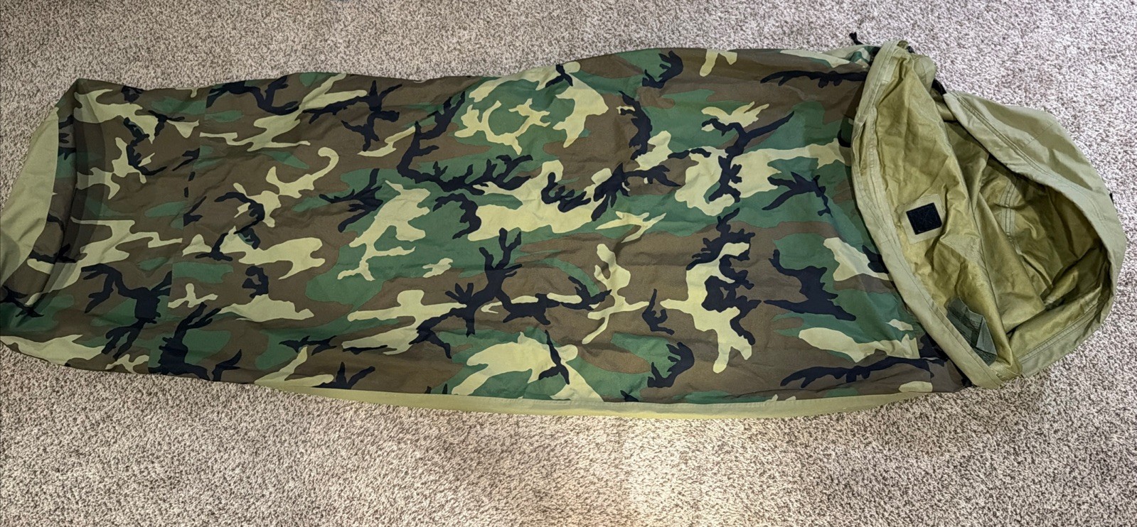 Genuine US Woodland Camo Gore-Tex Bivy Sleeping Bag Side Zip Cover #11