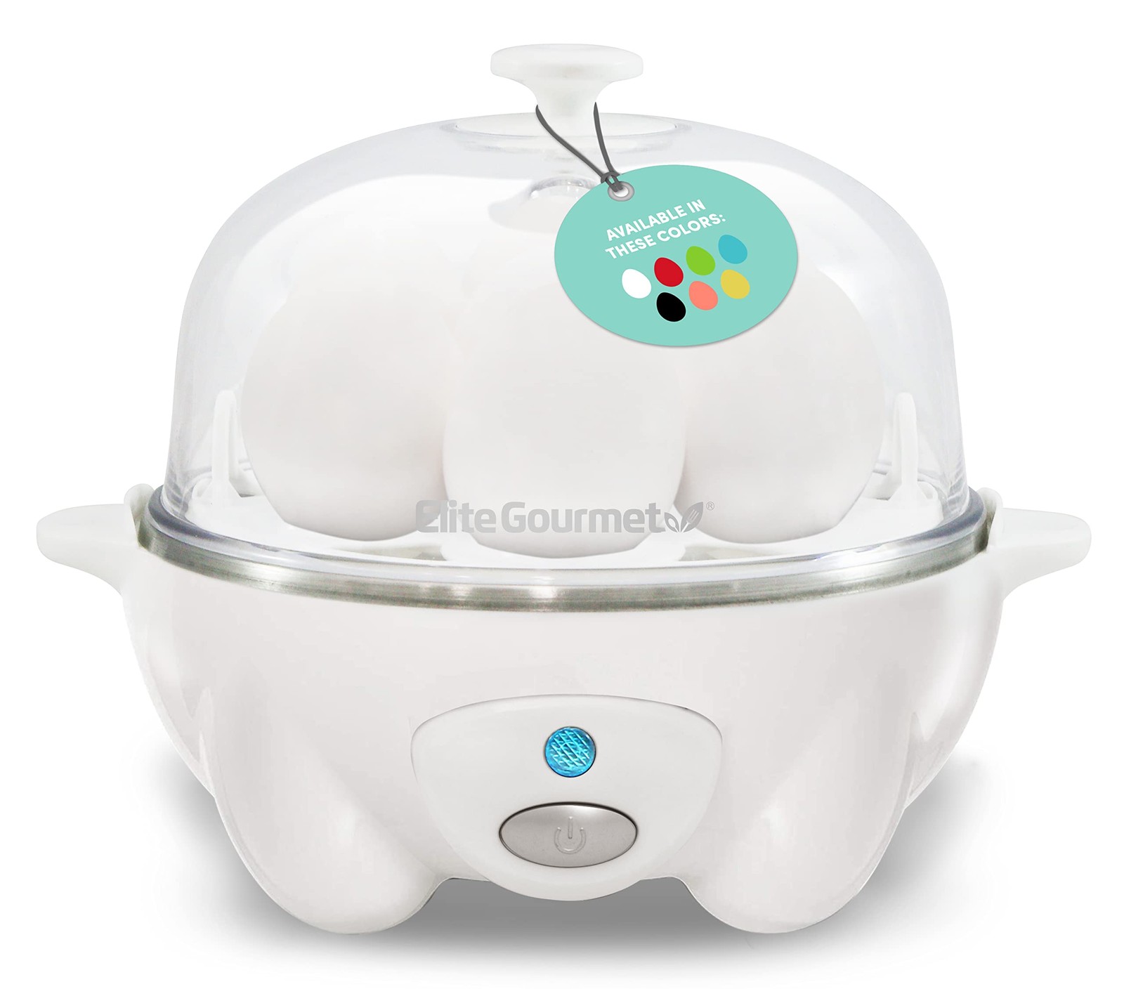 Elite Gourmet EGC-007## Rapid Egg Cooker, 7 Easy-To-Peel, Hard, 7 Egg, White