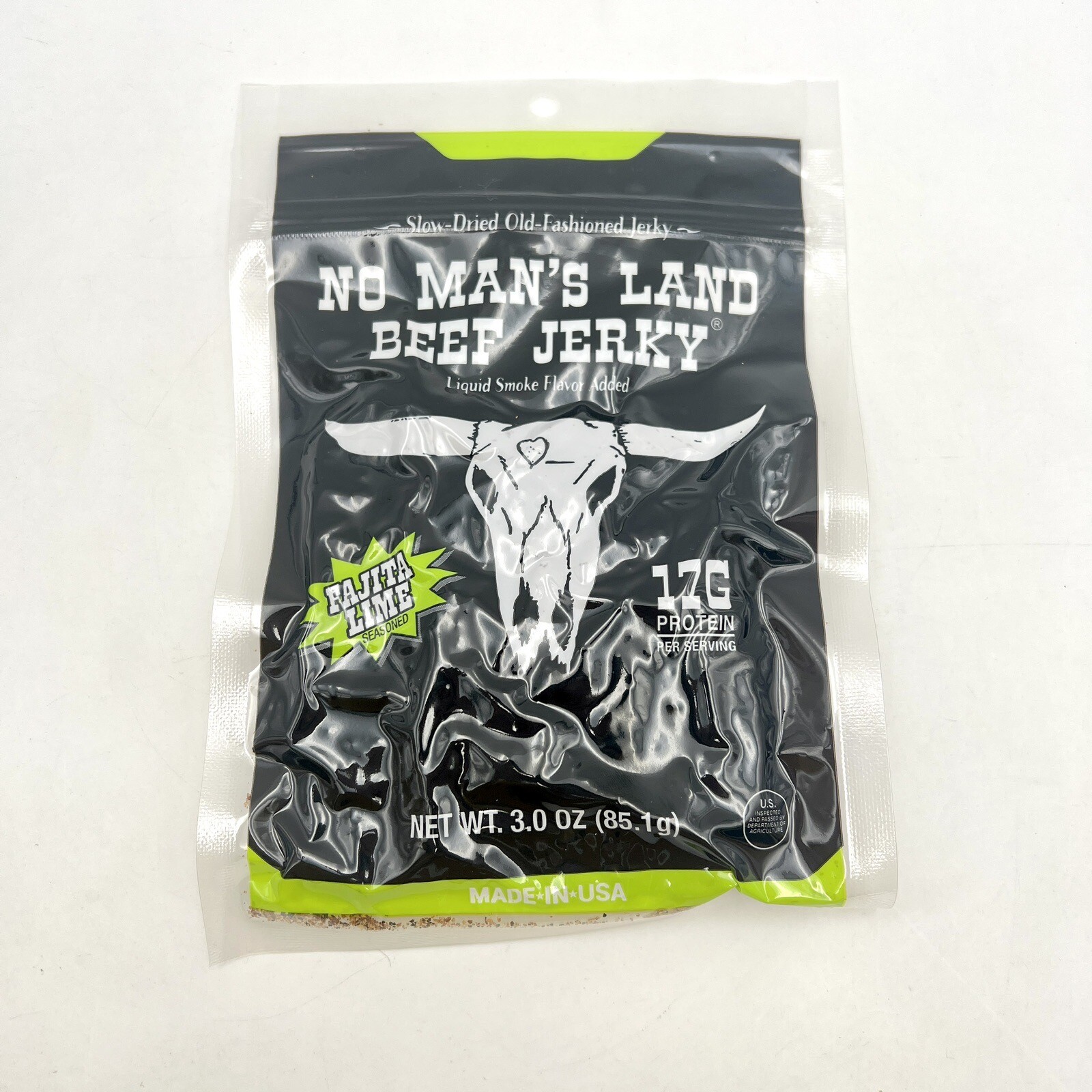 Lot Of 2: No Man's Land Fajita Lime Beef Jerky 3 Ounce Package (6oz In Total!)