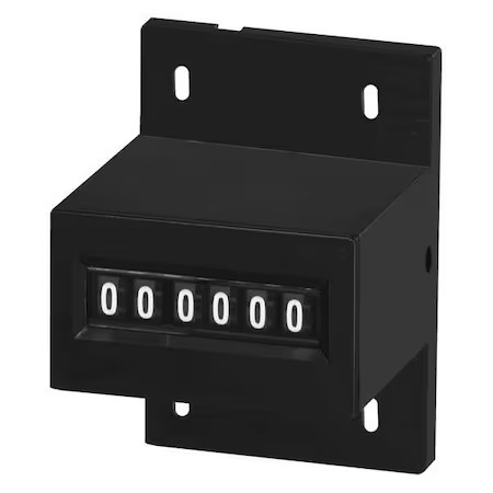 Dayton 1A789 Counter, 6 Digit, Base Mount, 24Vac, Depth: 2.42 In