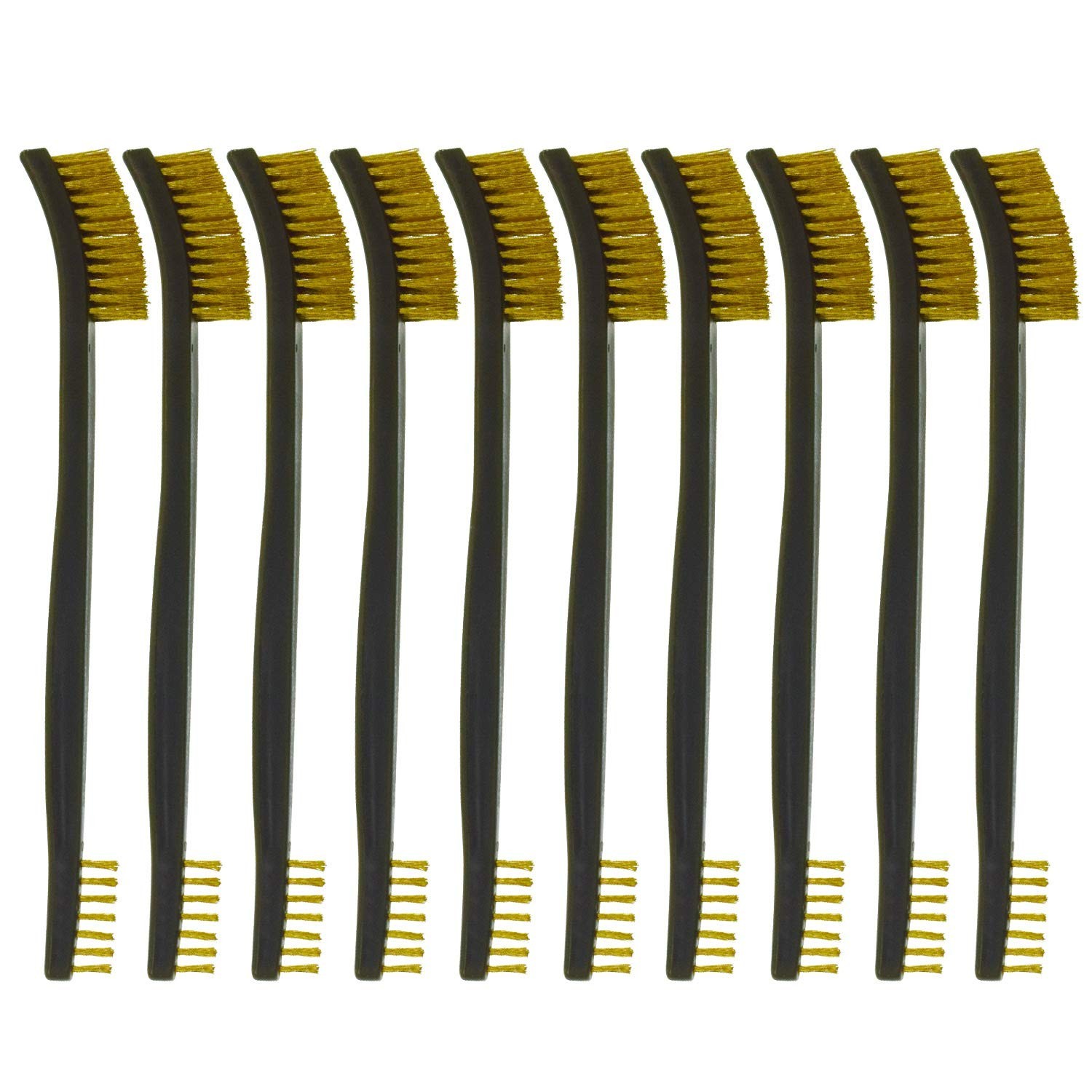 10-Pack Double-Ended All Purpose Gun Cleaning Brushes 7" inch Brass Steel Nyl...