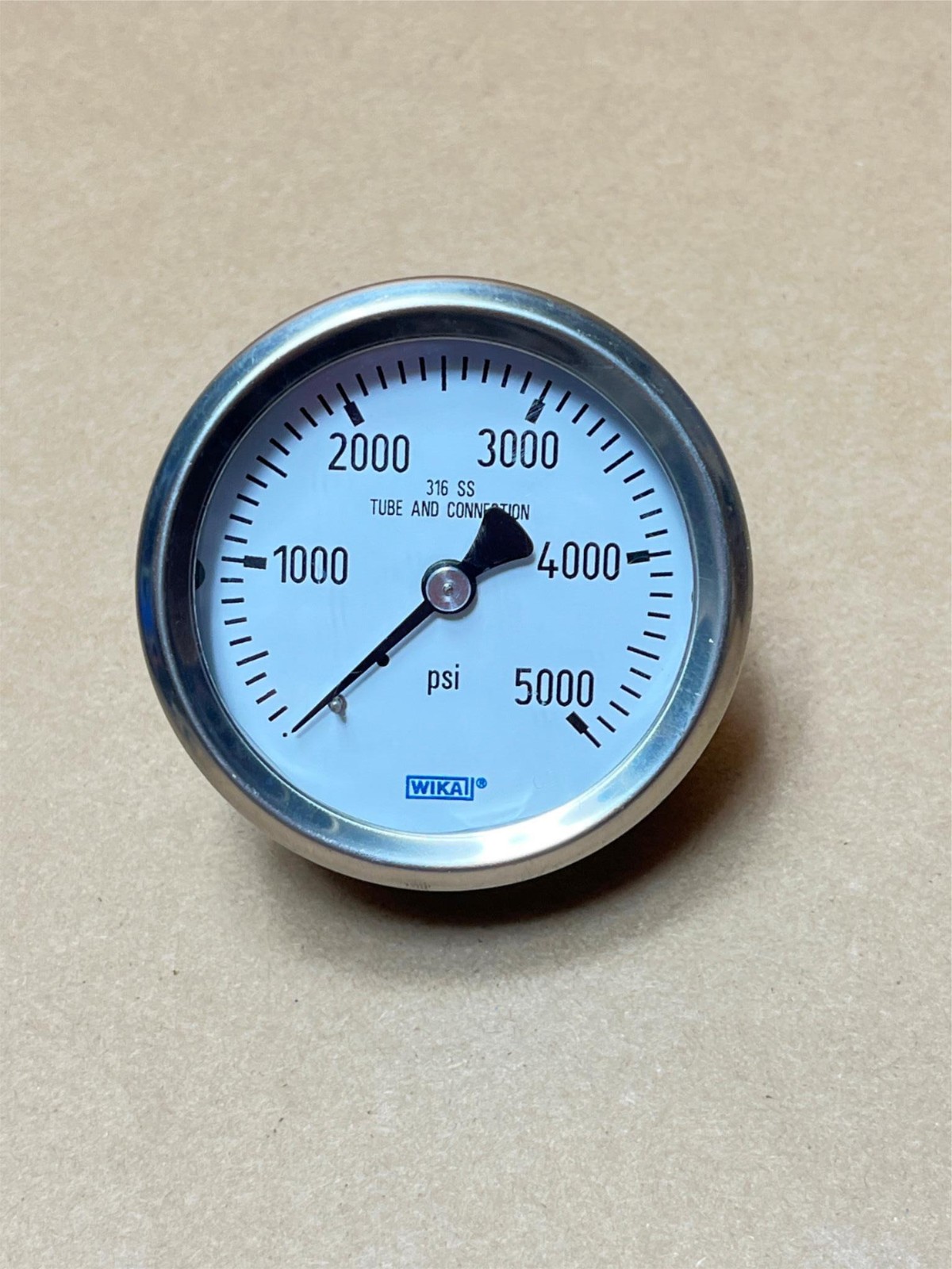 2.5" Stainless Steel Pressure Gauge 5000PSI Rear 1/4" Connector