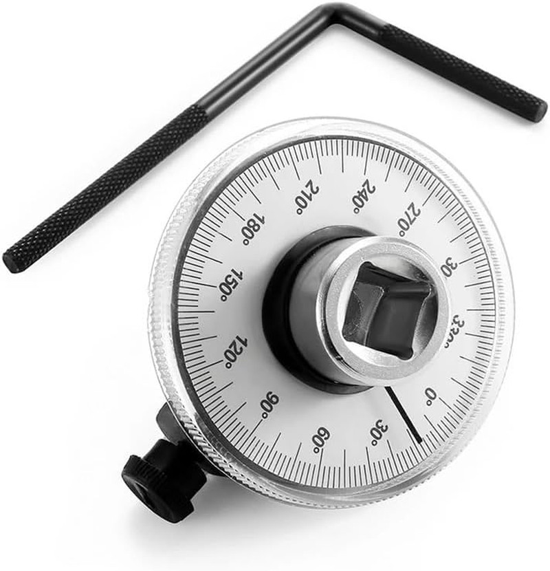 1/2 Inch Torque Wrench Angle Gauge Tool, 360° Adjustable 1/2"" Drive Torque Mete