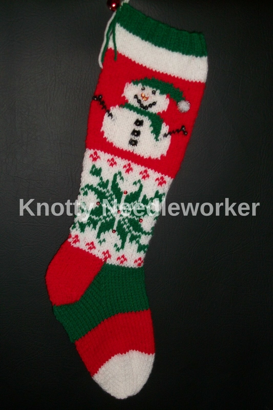 Pattern Only Hand Knitted LET IT SNOW! Hand Knitted Christmas Stocking