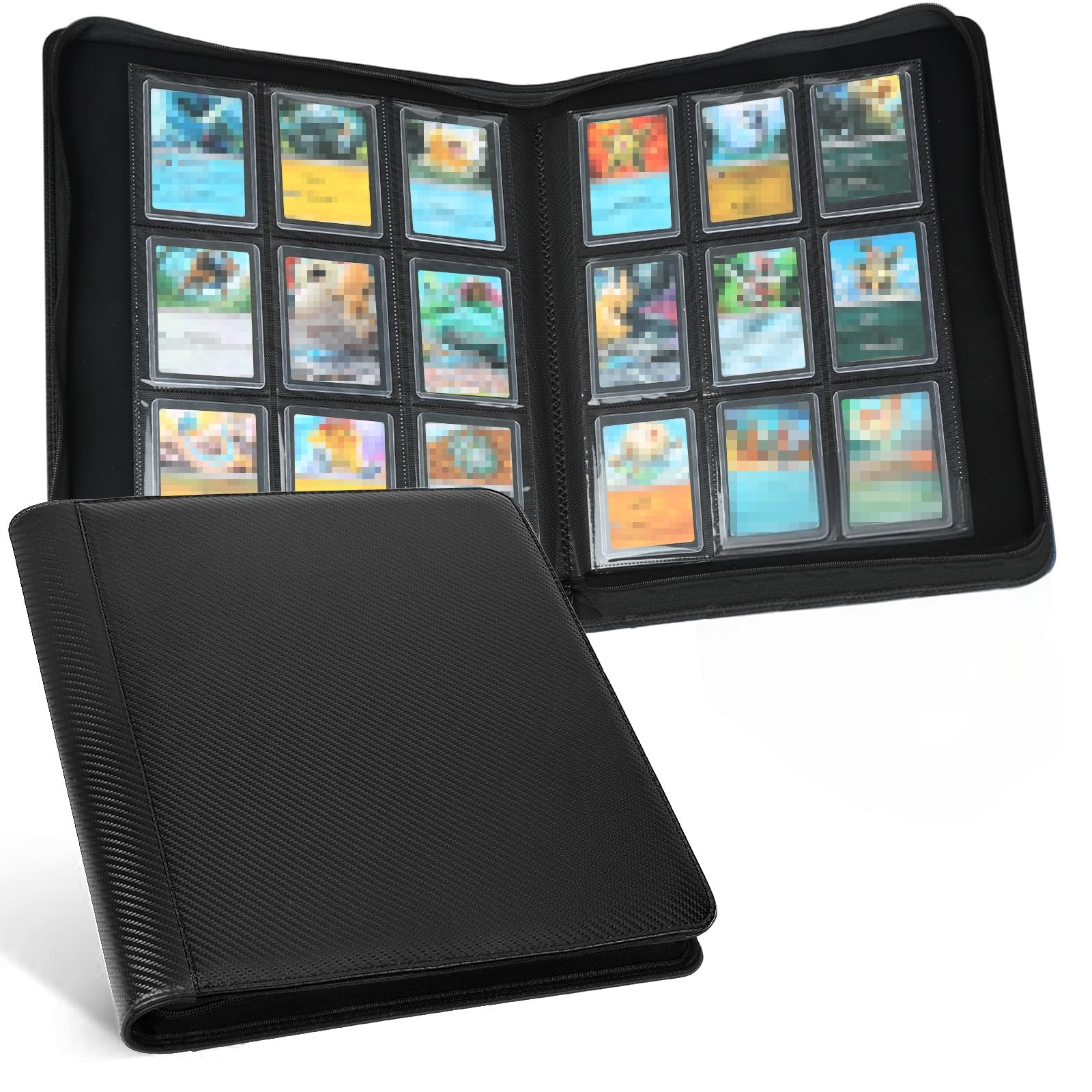 Toploader Binder, Holds 288 Toploaders, 9 Pocket Top Loader Binders with Sleeves