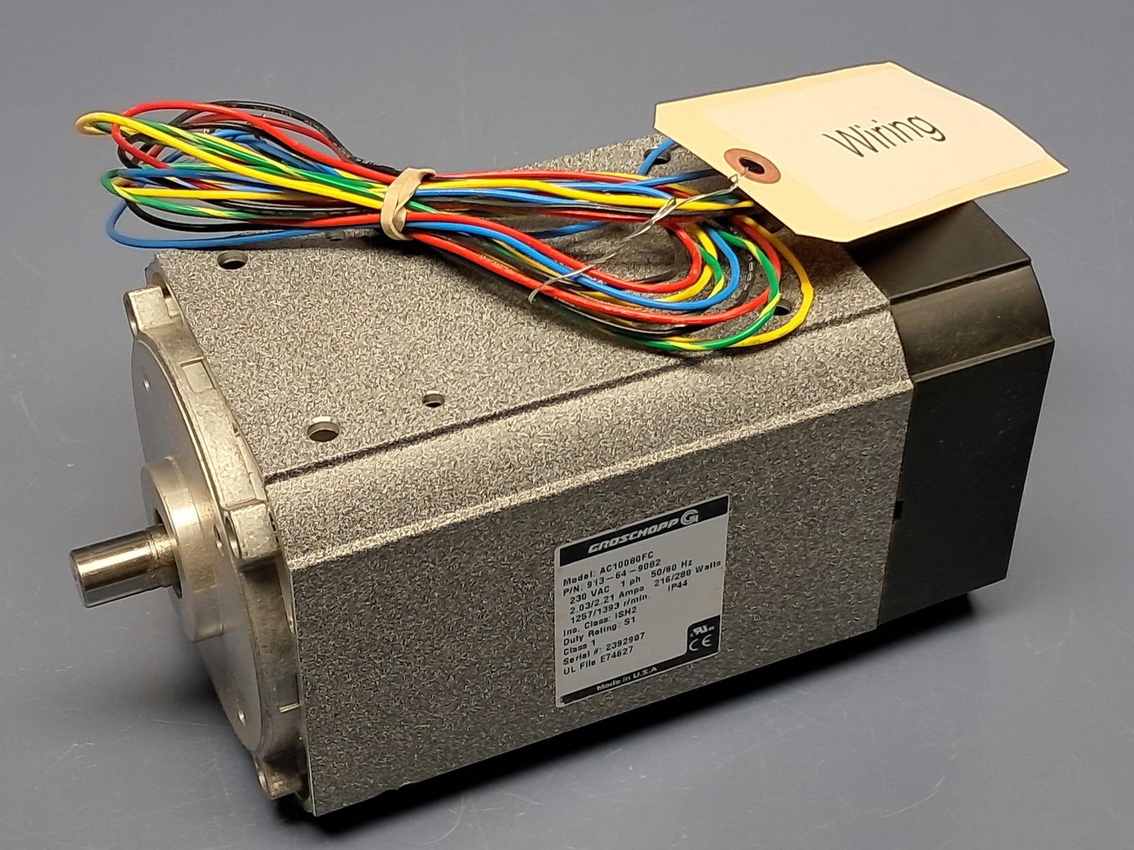 GrosChopp - AC10080FC - 1-Phase 230VAC Motor ISHS - S1 - Class 1 - 913-64-9082
