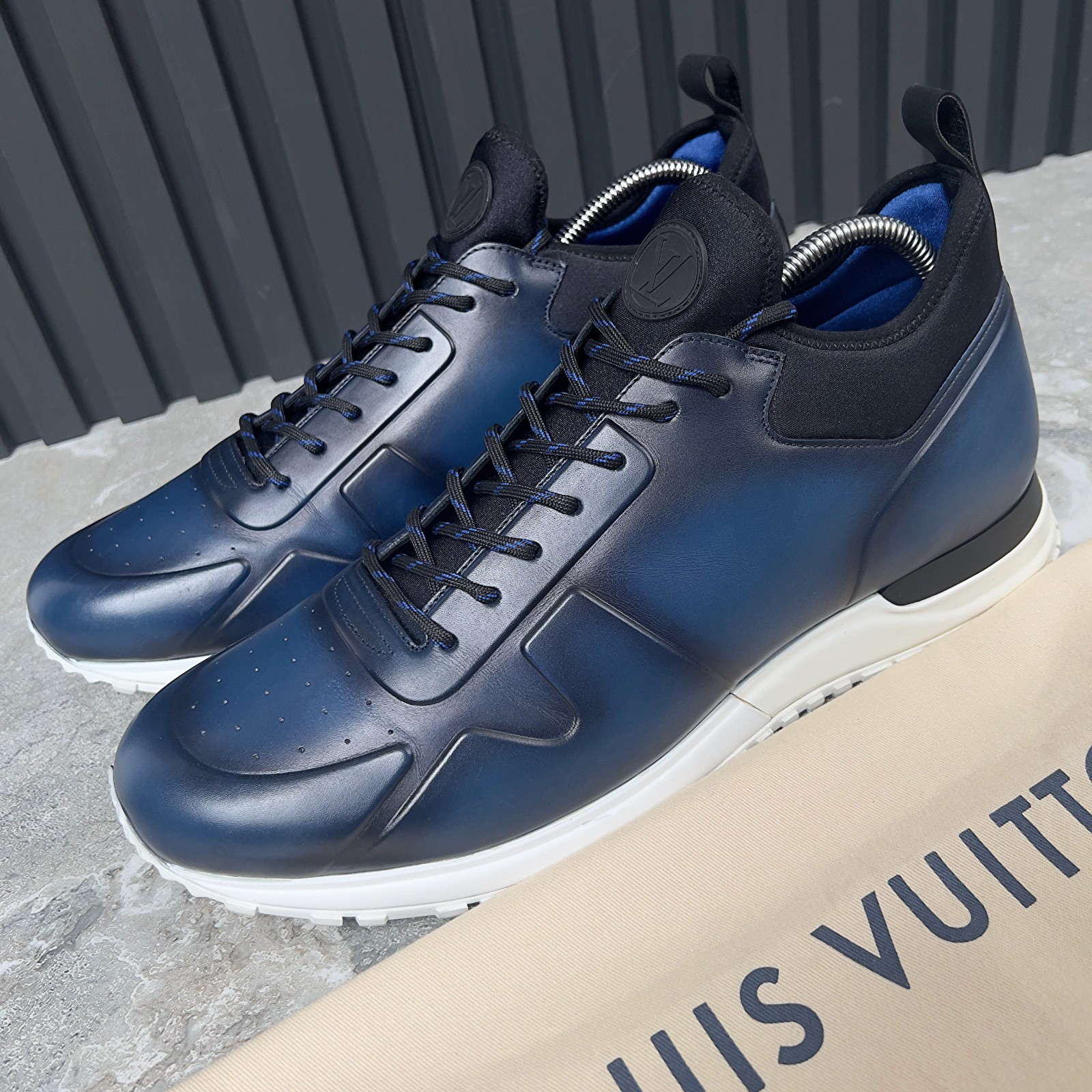 Louis Vuitton Run Away Sneakers Blue Patina Leather 10.5 LV or 11.5 US  44.5 EUR