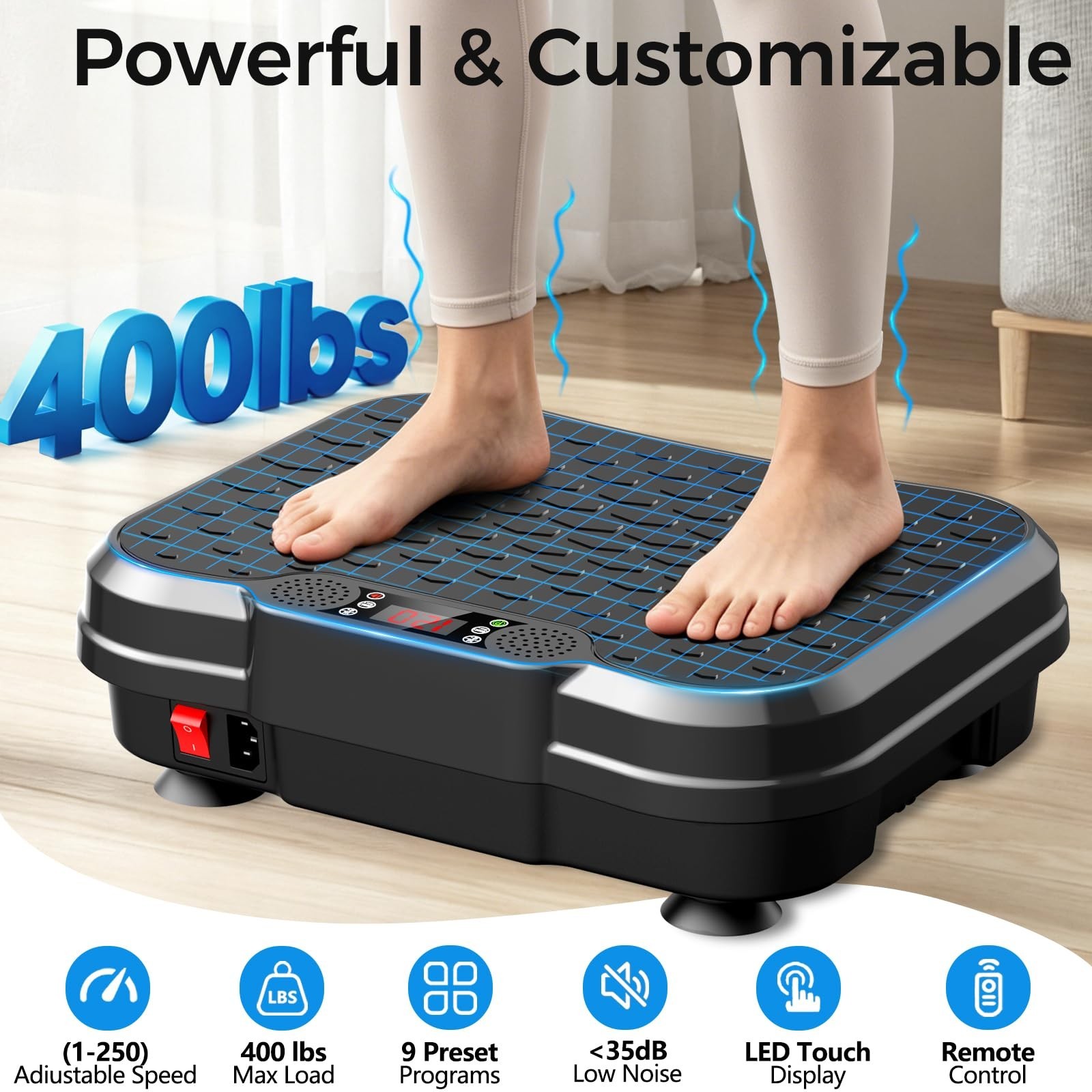 Vibration Plate Exercise Machine, Curved Vibration Plate for Lymphatic Draina...