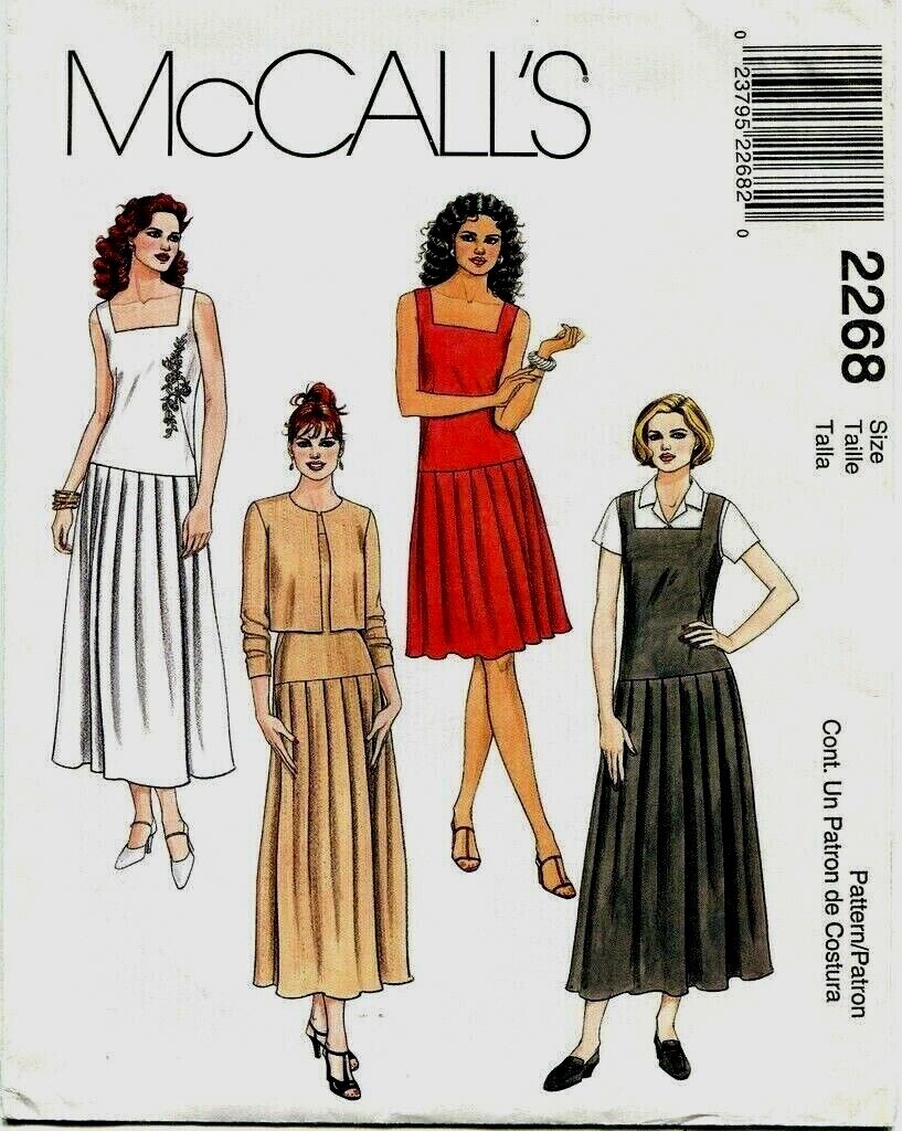 McCalls 2268 Dress Jacket Misses Pleated Sewing Pattern Uncut