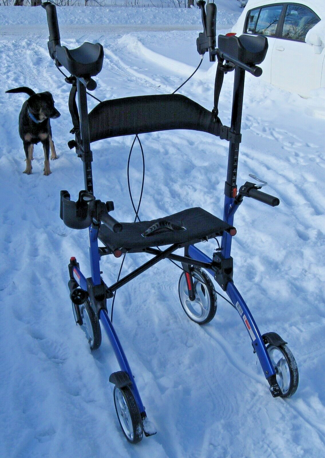 Nova Dragon Fold n’ Go Rise UP Rollator Upright STANDING WALKER Bright BLUE