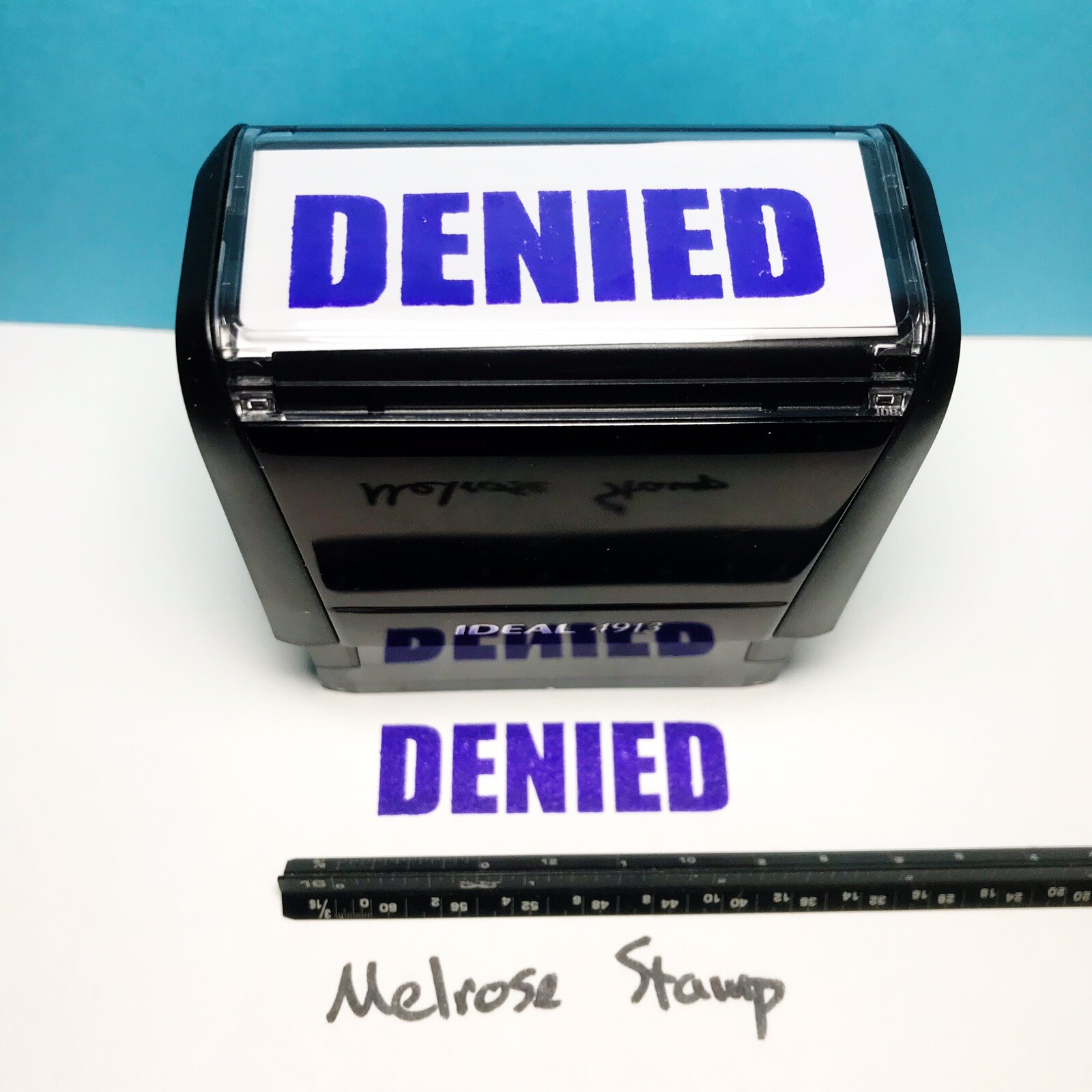 Denied Rubber Stamp Purple Ink Self Inking Ideal 4913