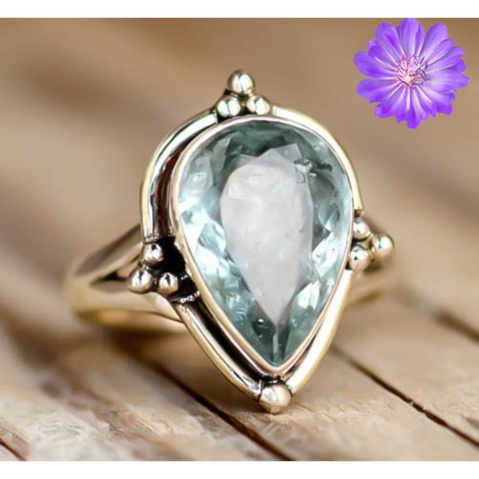 Aquamarine Gemstone 925 Sterling Silver Ring Handmade Jewelry Ring For Gift
