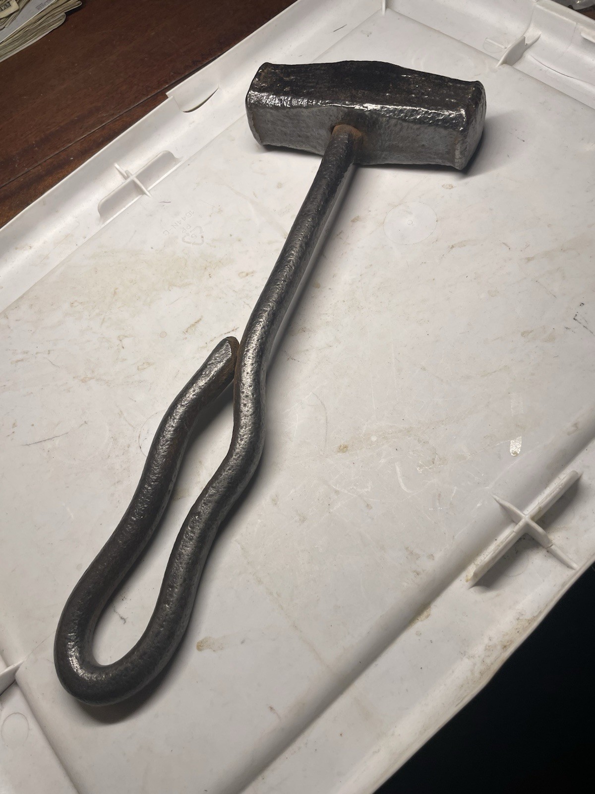 V T G ￼ homemade forged hammer out a steel. I don’t know anything else C K photo