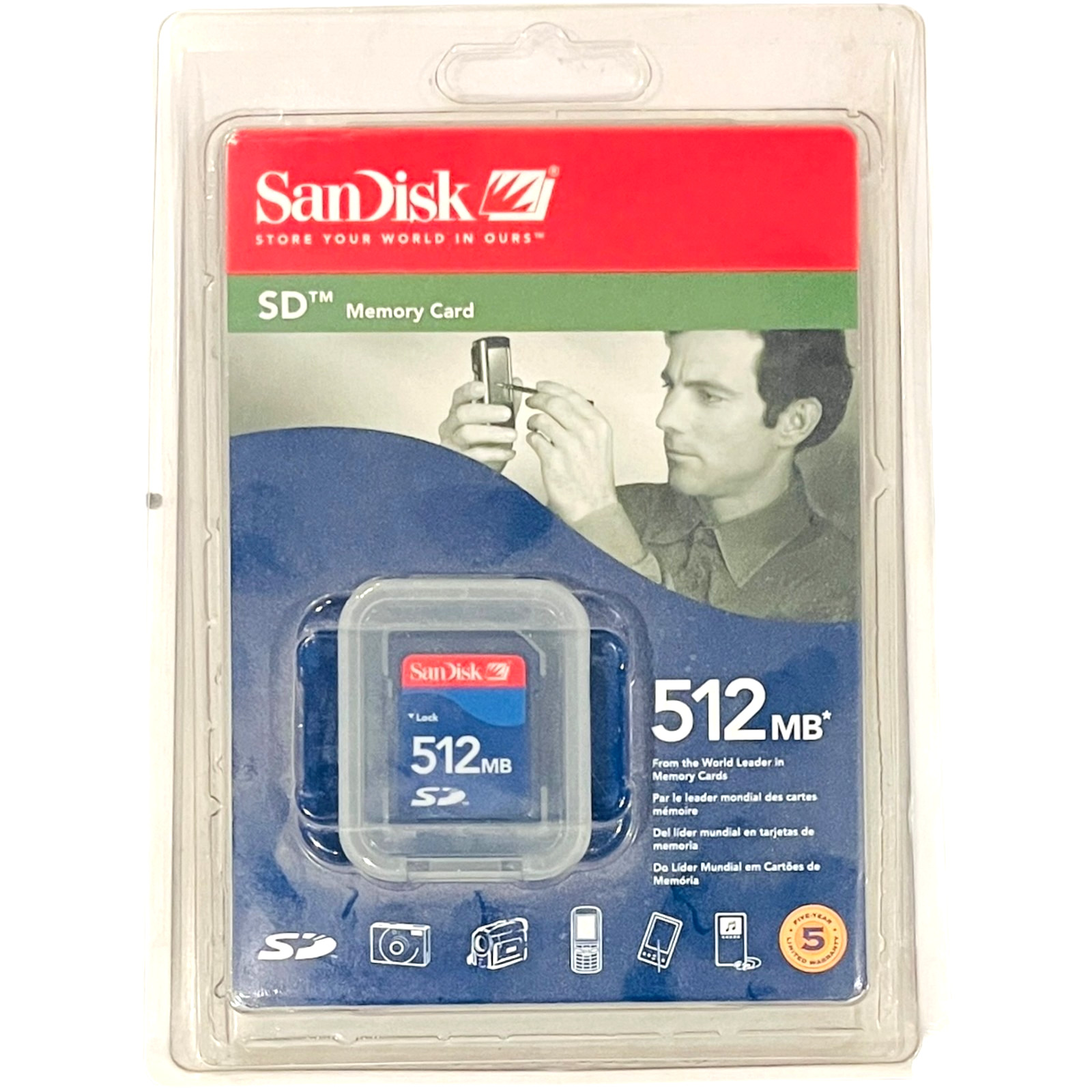 SanDisk 512MB SD Memory Card - SDSDB-512-A10 - NEW