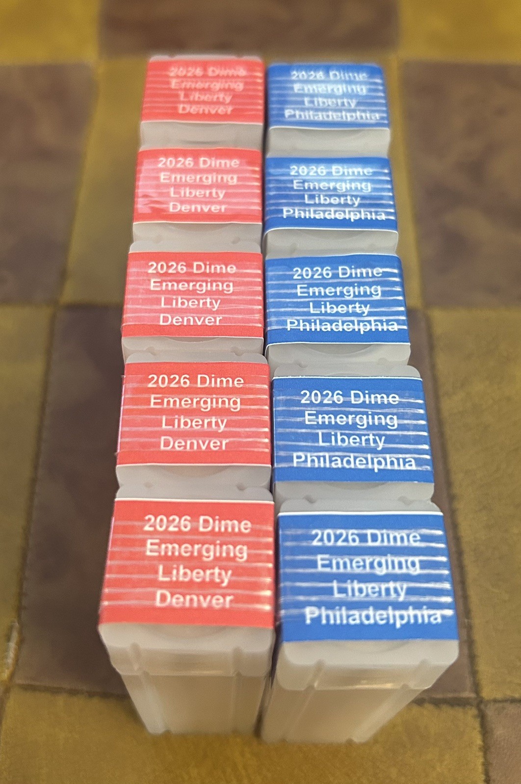 US MINT 2026 P&D Semiquincentennial Emerging Liberty Dime 2-Roll Set IN HAND!