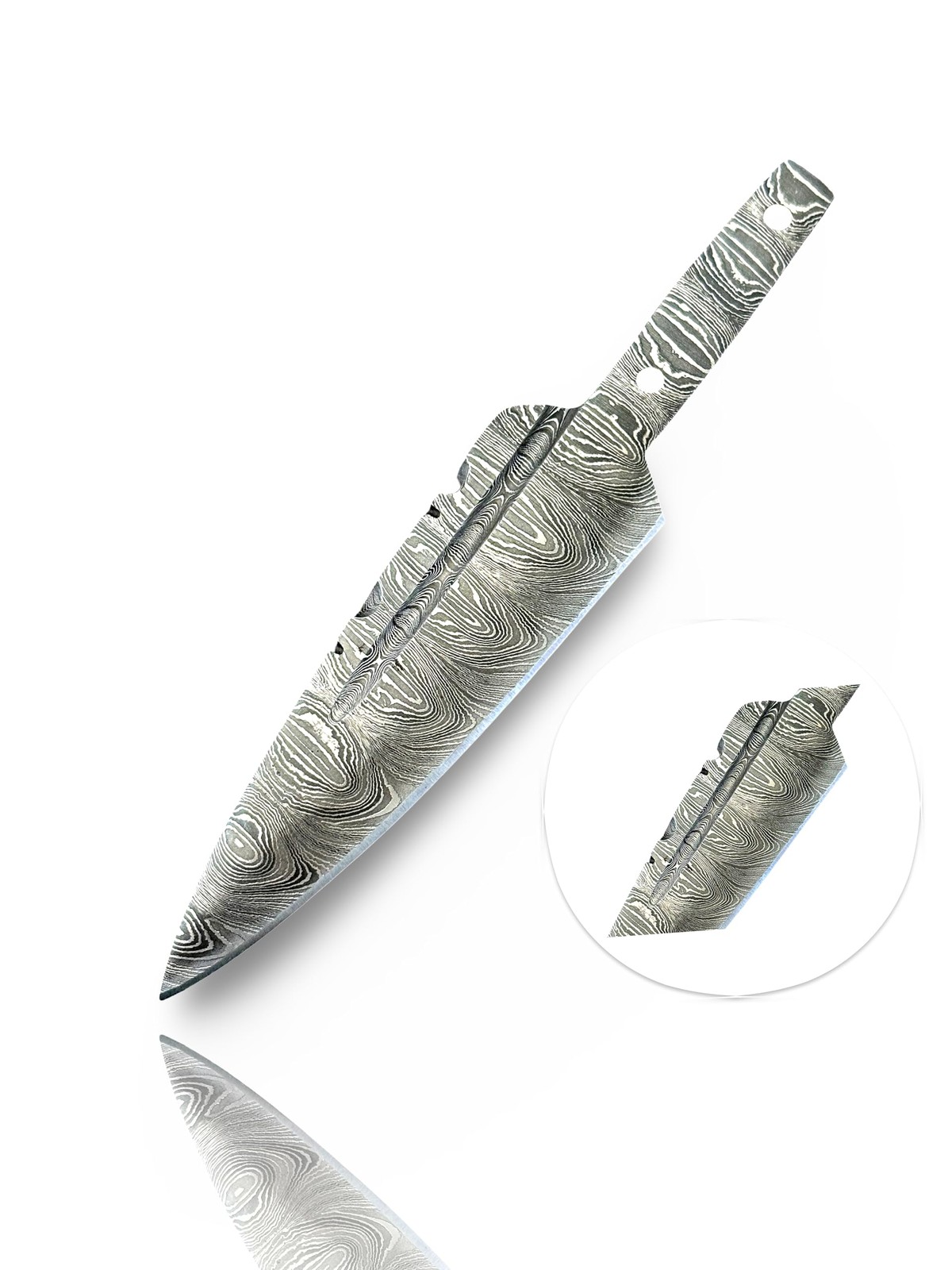 Jayger Handmade Damascus Steel Sgian Dubh Blank Blade – Heat Treated & Sharp ...